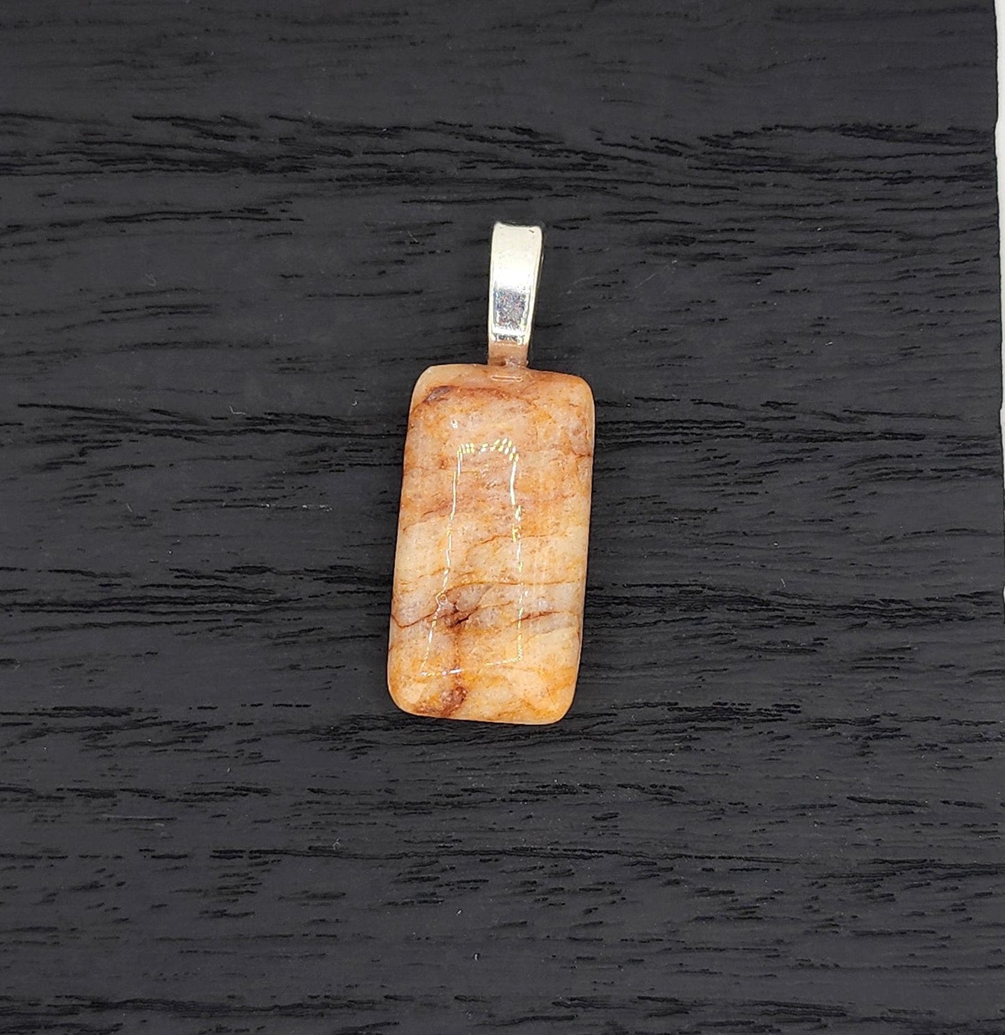 Natural Orange Quartz Pendant - Hand Cut and Polished Pendant Necklace - Artisan Jewelry Gift - Orange Aventurine - Gemstone