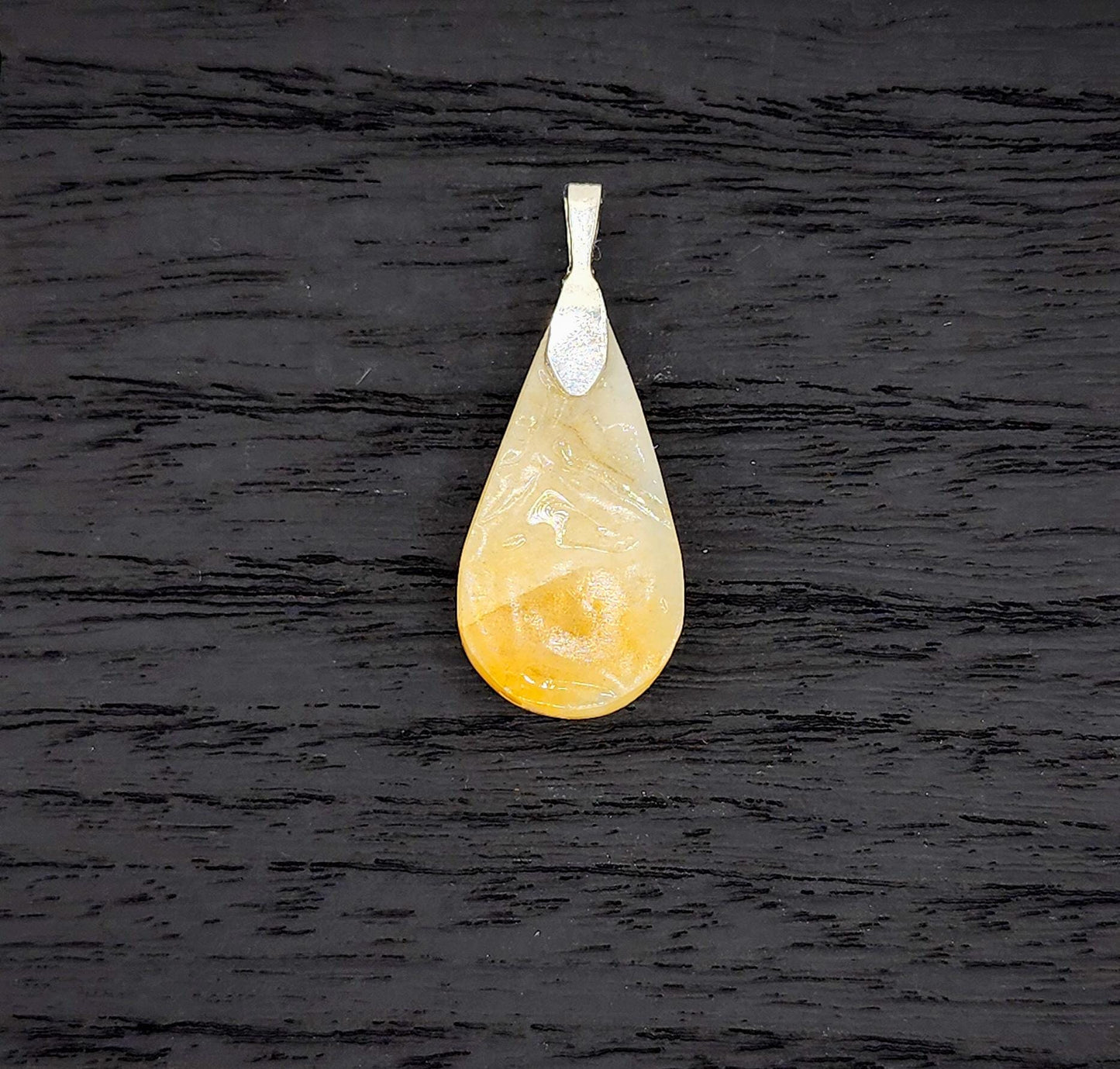 Hand-Polished Golden Quartz Pendant Necklace – Artisan Carved River Rock Jewelry Gift