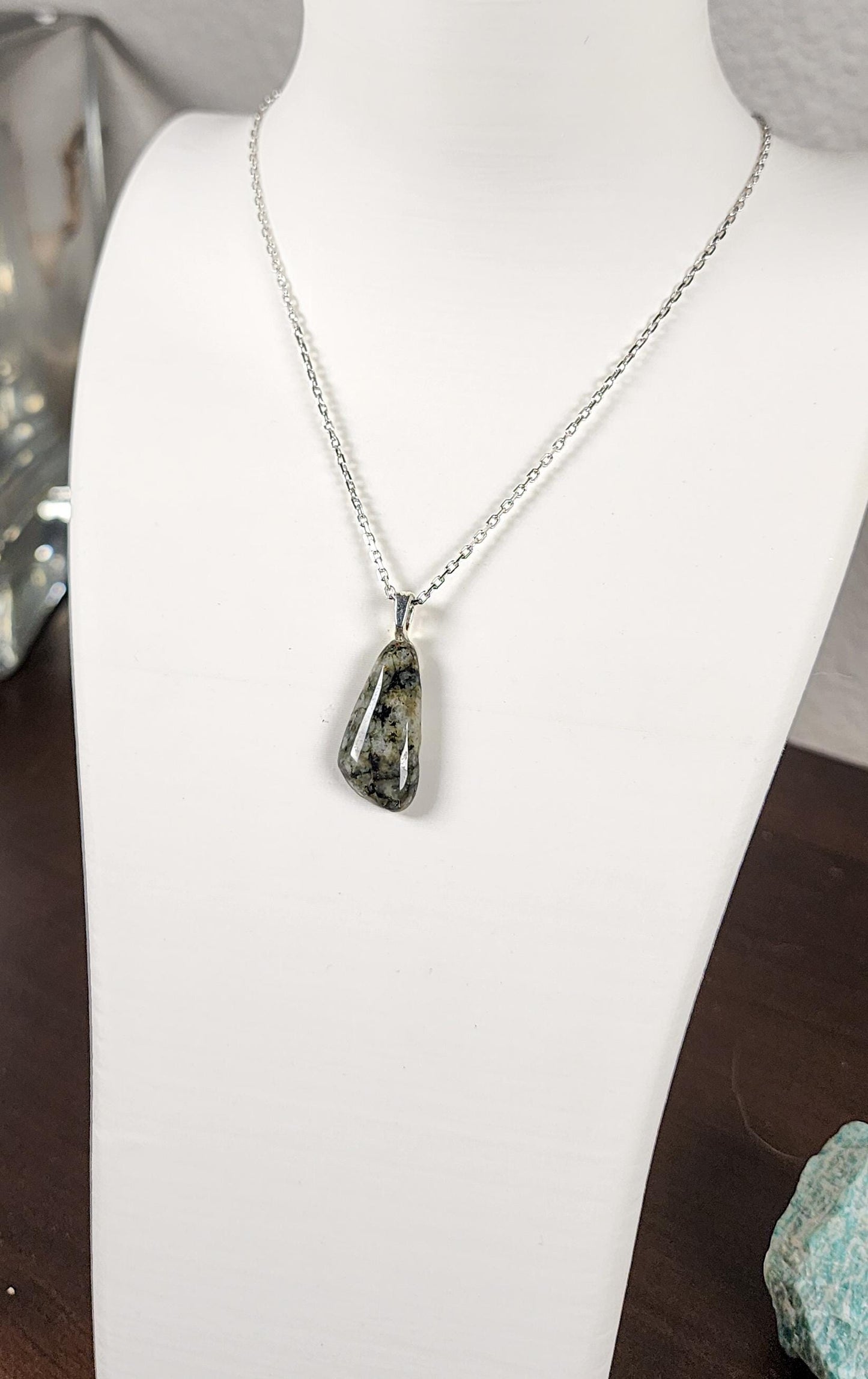 Hand-Polished Patterned Jasper Pendant Necklace – Artisan Carved River Rock Jewelry Gift