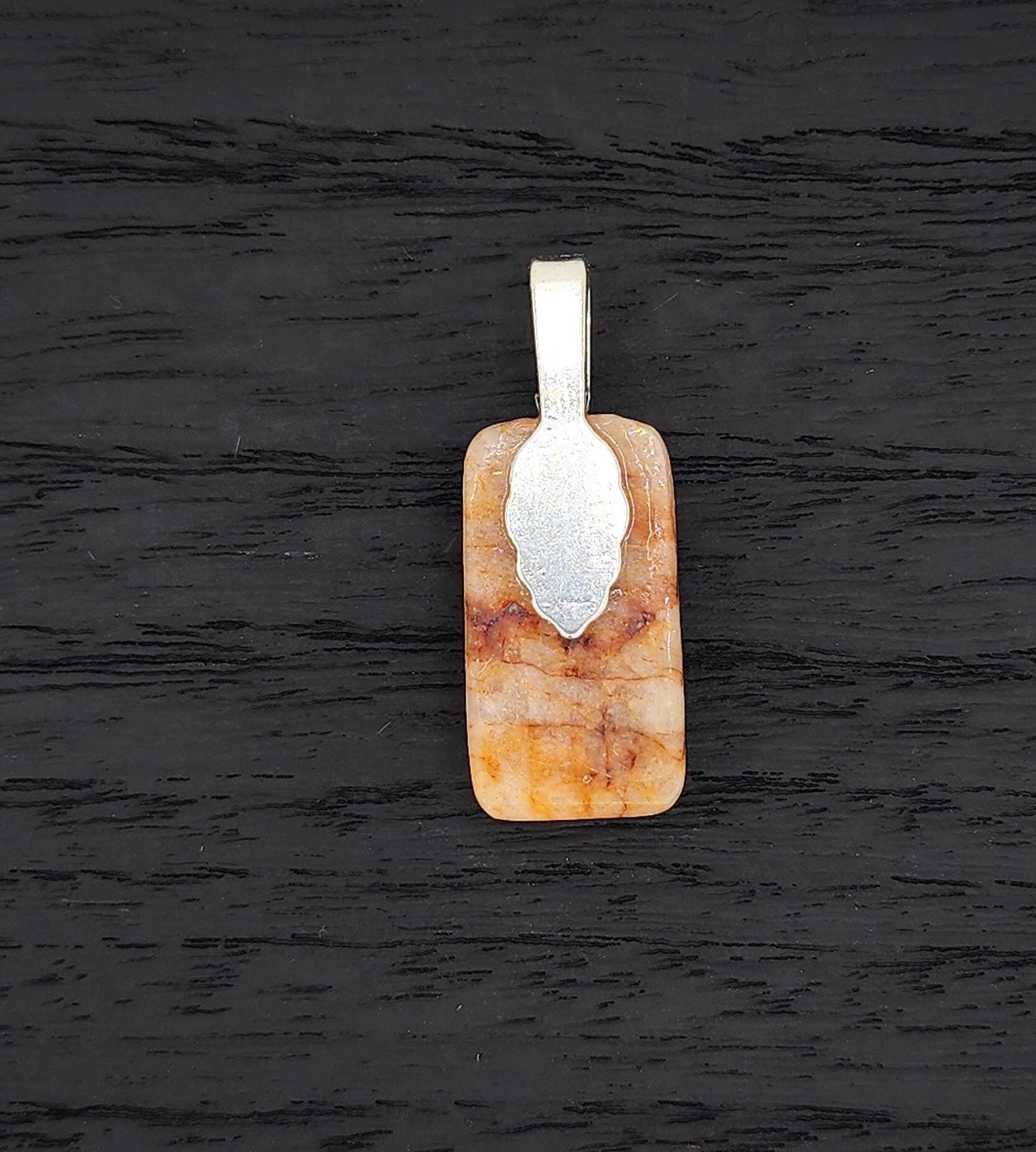 Natural Orange Quartz Pendant - Hand Cut and Polished Pendant Necklace - Artisan Jewelry Gift - Orange Aventurine - Gemstone