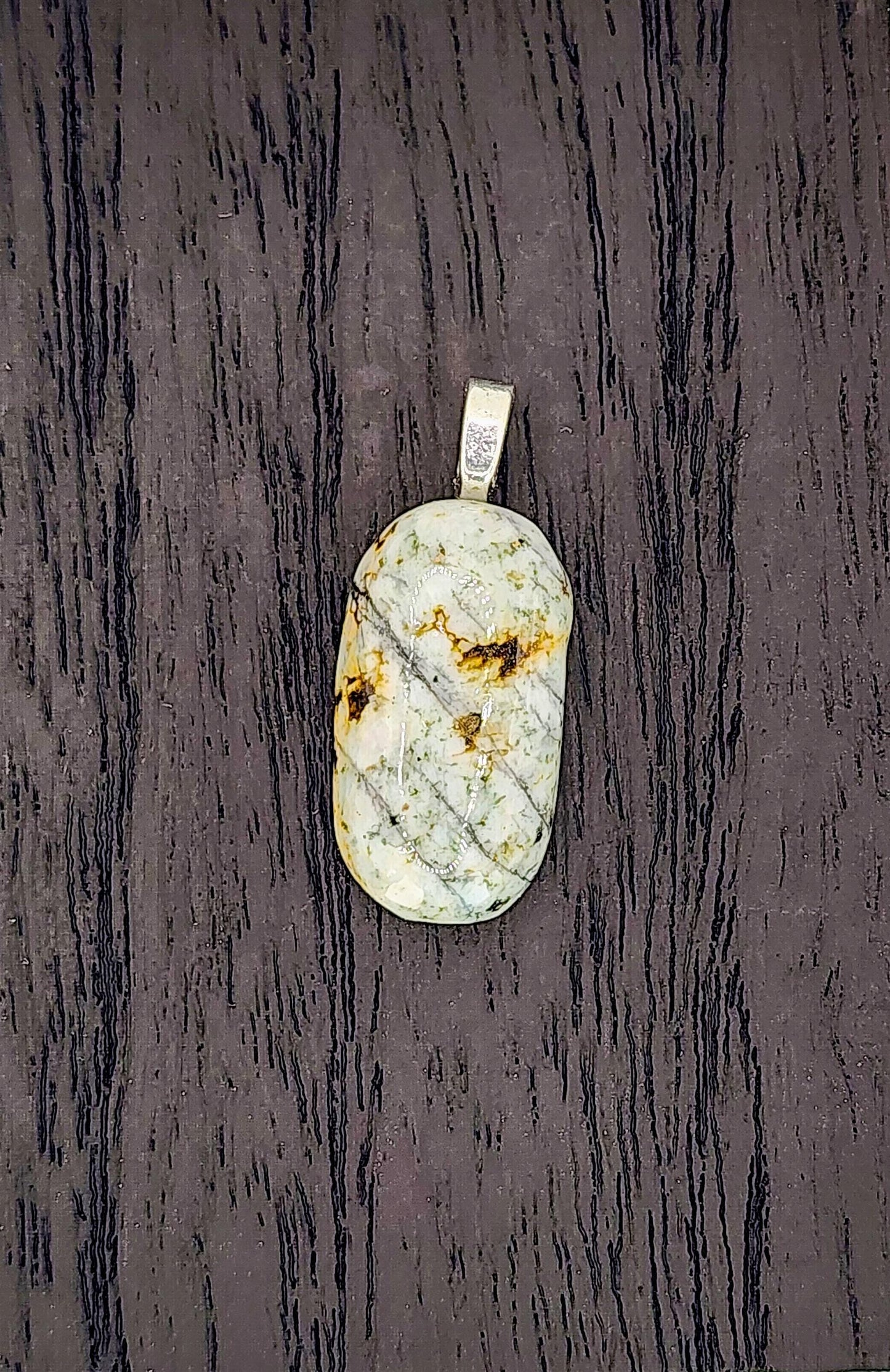 Hand-Polished Patterned Jasper Pendant Necklace – Artisan Carved River Rock Jewelry Gift