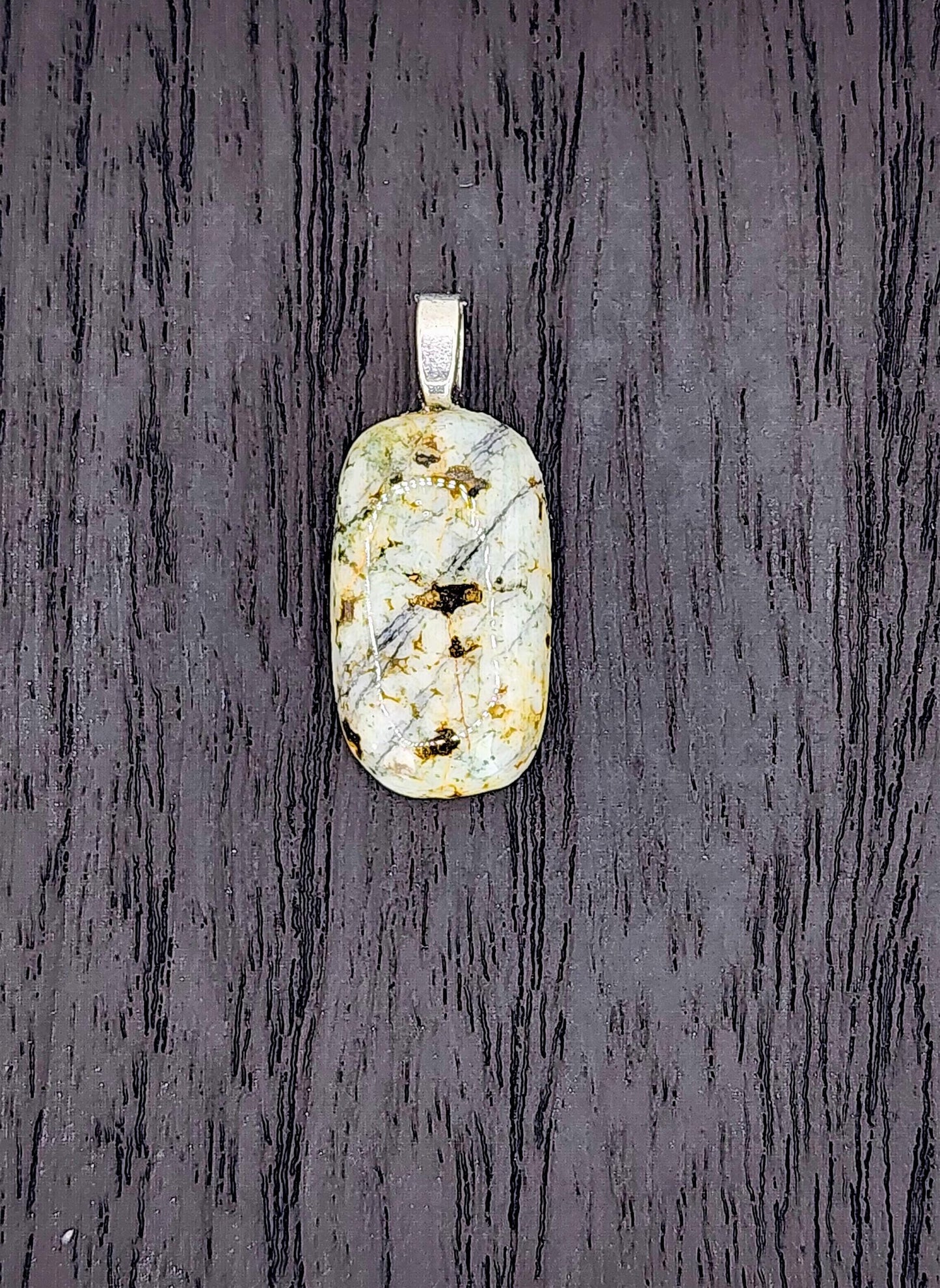 Hand-Polished Patterned Jasper Pendant Necklace – Artisan Carved River Rock Jewelry Gift