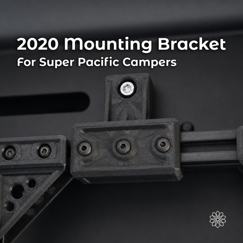 2020 mounting bracket installed on Super Pacific camper interior extrusion.