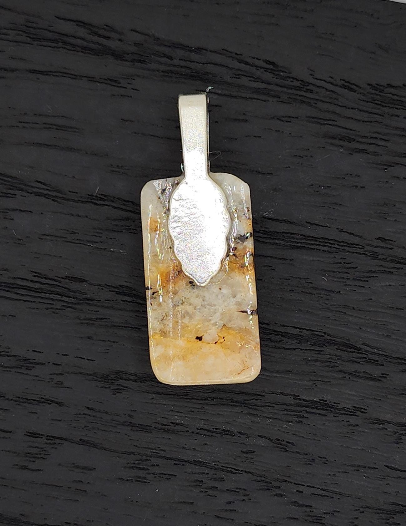 Hand-Polished Dendritic Quartz Pendant Necklace – Artisan Carved River Rock Jewelry Gift