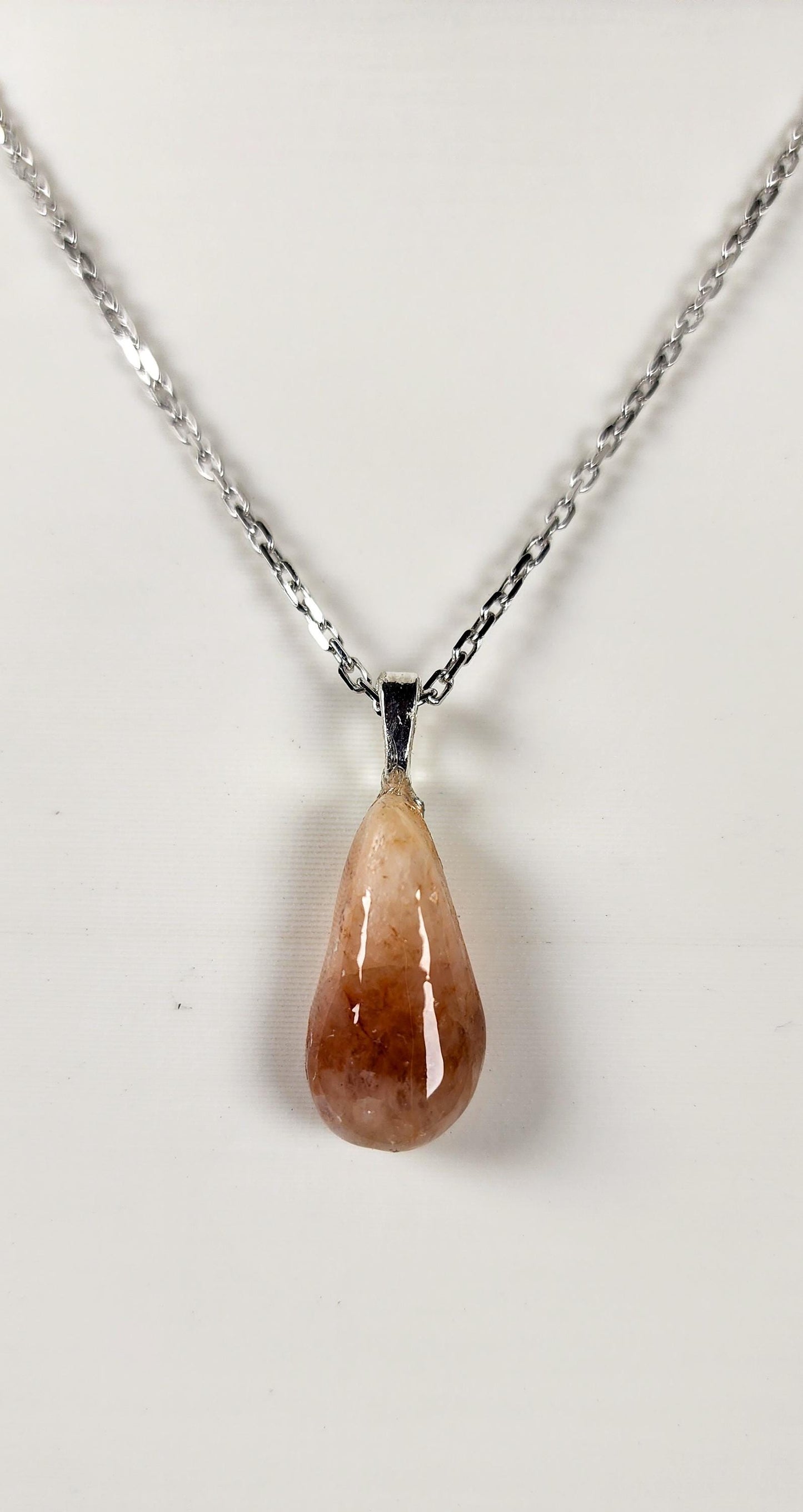 Hand-Polished Rose Quartz Pendant Necklace – Artisan Carved River Rock Jewelry Gift