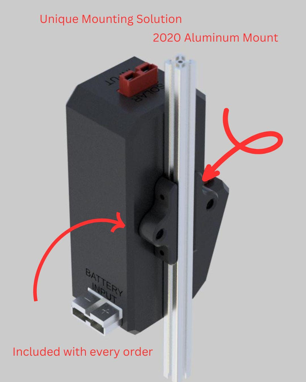 Every order comes with a 2020 extrusion din rail mount. Will be Fiberglass Reinforced Polymer, main housing is bio plastic