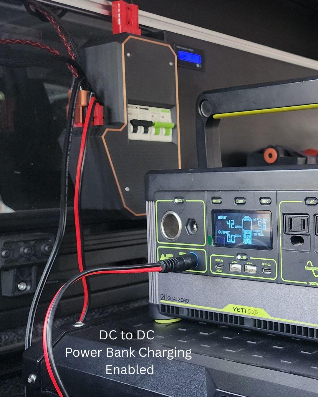 DC to Dc Charging for portable power stations with accessory cable (sold separately see store listings)