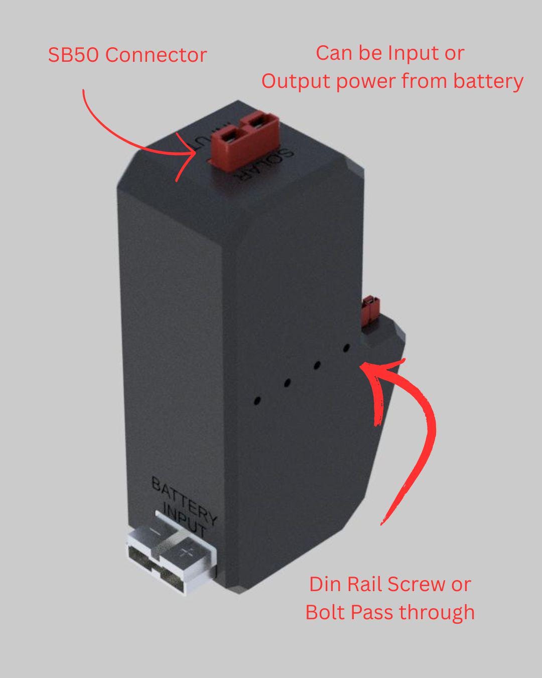 din rail screw pass through, you can mount with screws or bolts directly to a surface. *only outside two holes are mounts internal two are for din rail.