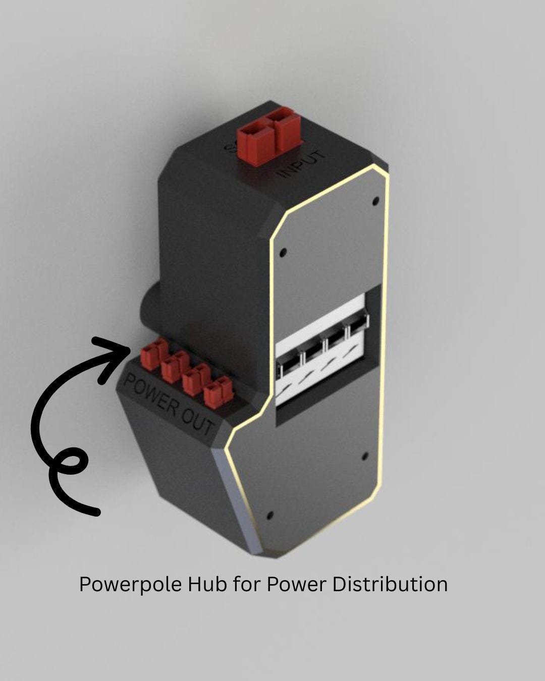 4x powerpole outputs for power distribution. 15 amp breaker is directional. 30 amp breaker is bidirectional allowing 'solar input' to also be an output should it be needed.