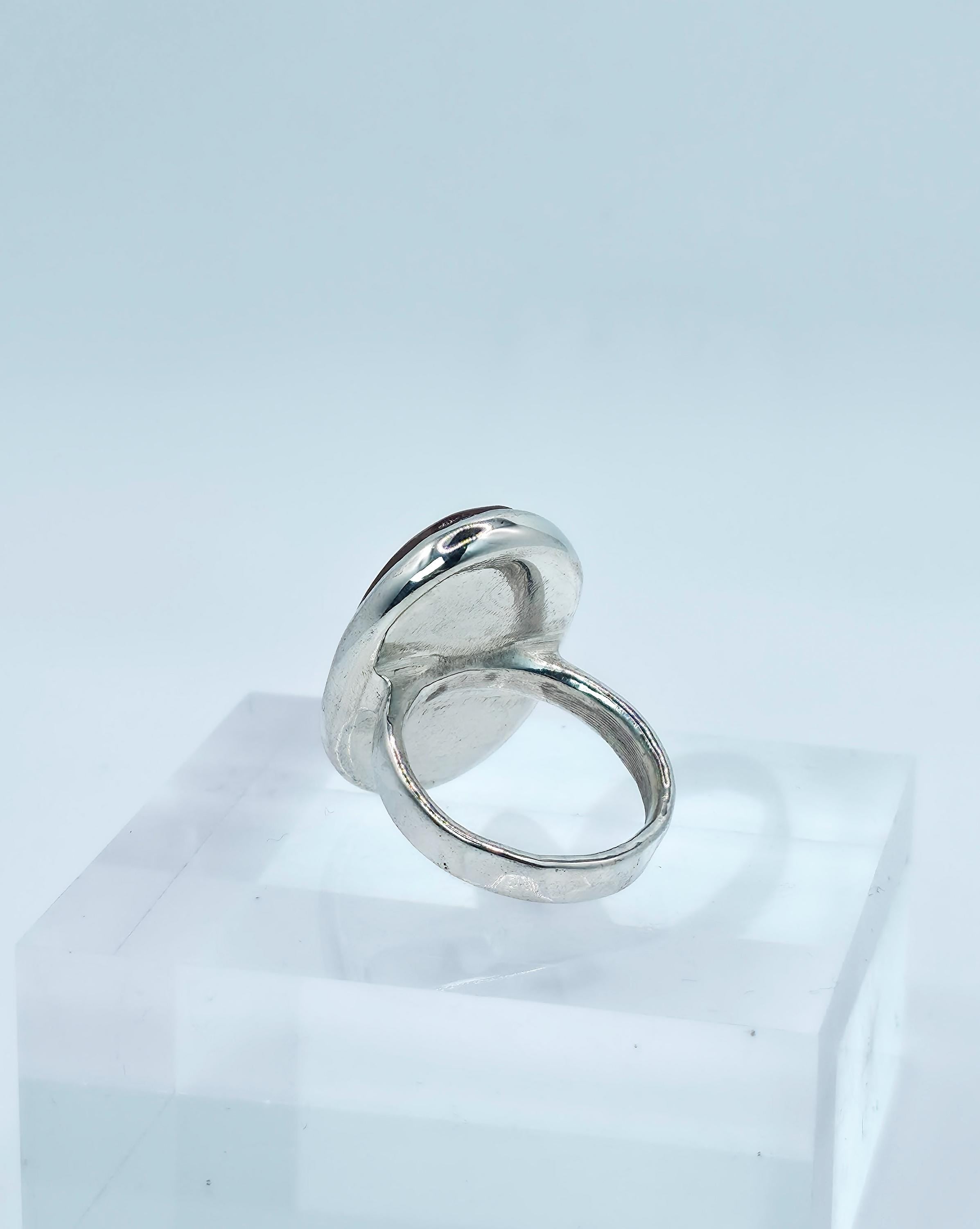 Sterling Silver Ring: Jasper Cabochon - Pacific Northwest jewellery