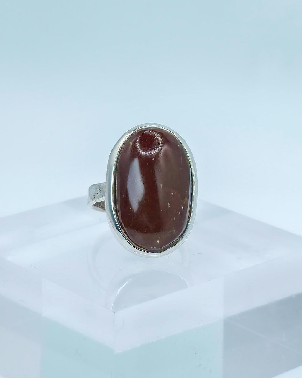 Sterling Silver Ring: Jasper Cabochon - Pacific Northwest jewellery