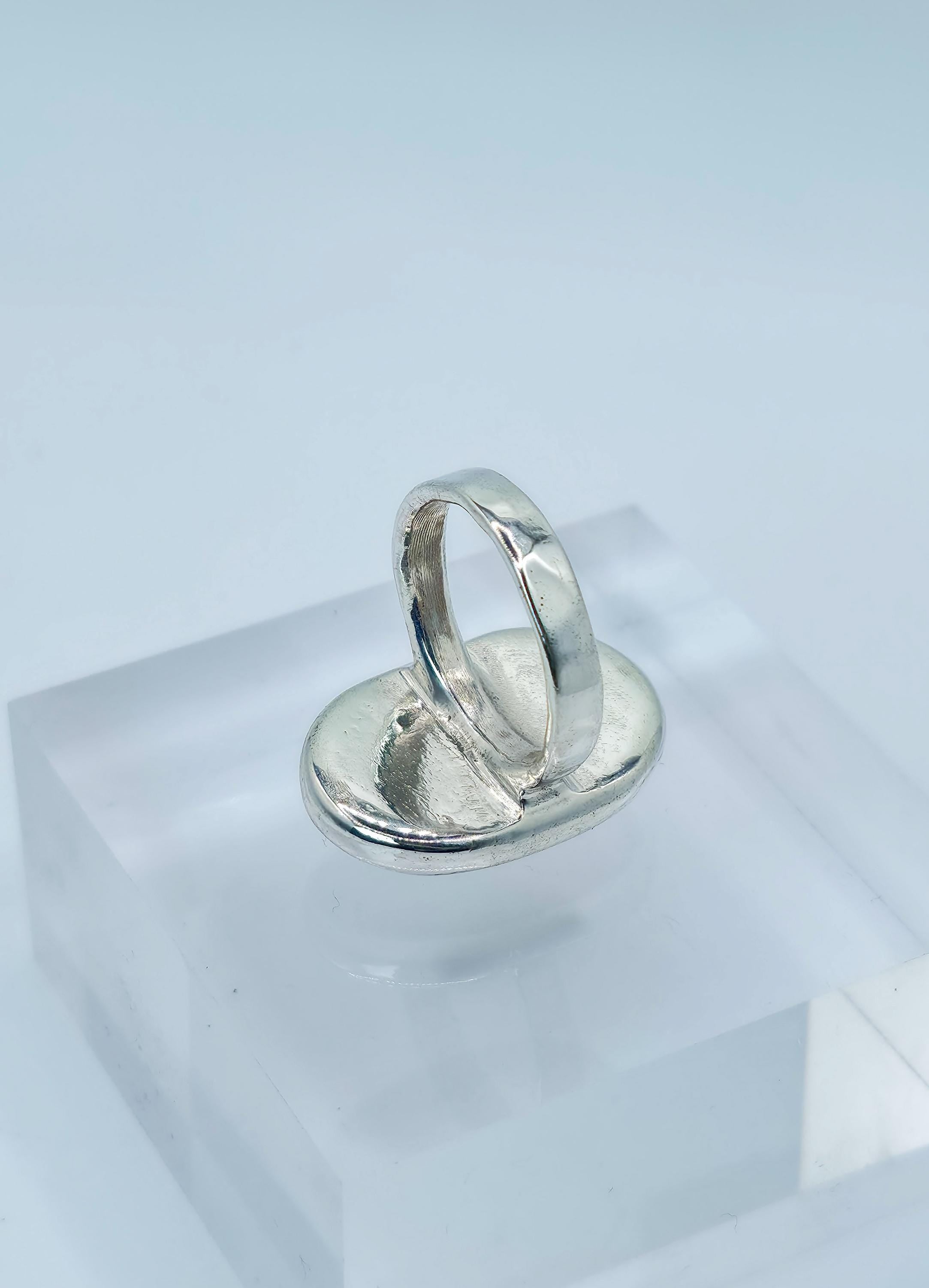 Sterling Silver Ring: Jasper Cabochon - Pacific Northwest jewellery