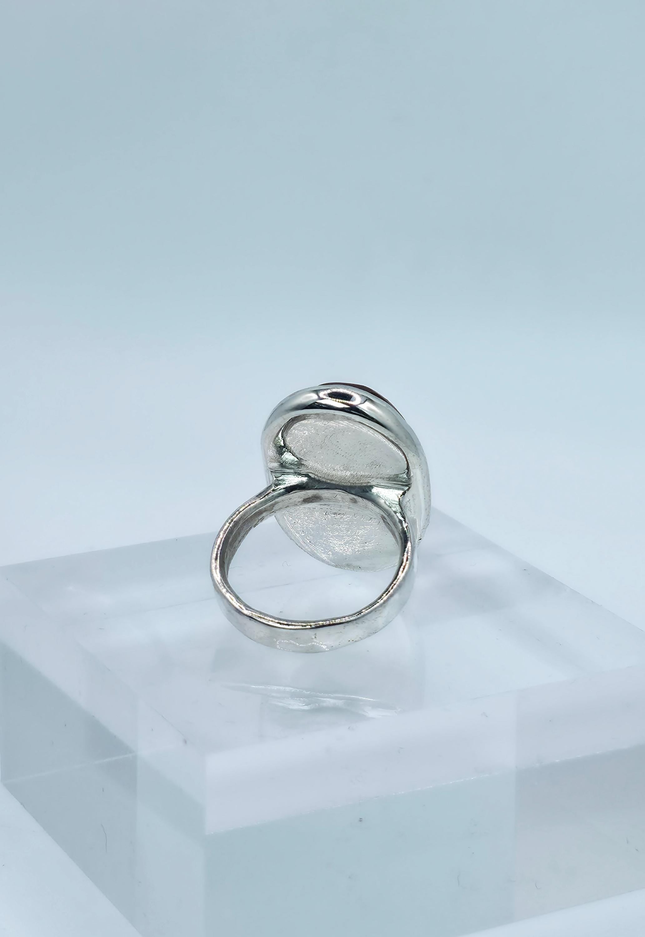 Sterling Silver Ring: Jasper Cabochon - Pacific Northwest jewellery