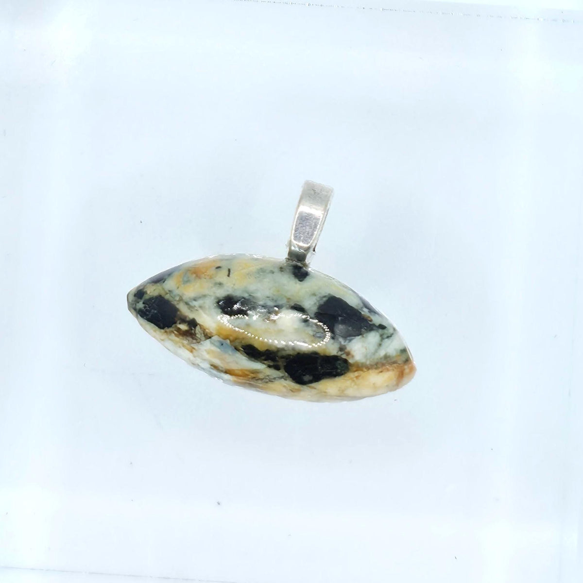 Exotic Jasper Pendant | Abstract Sterling Silver Jewelry