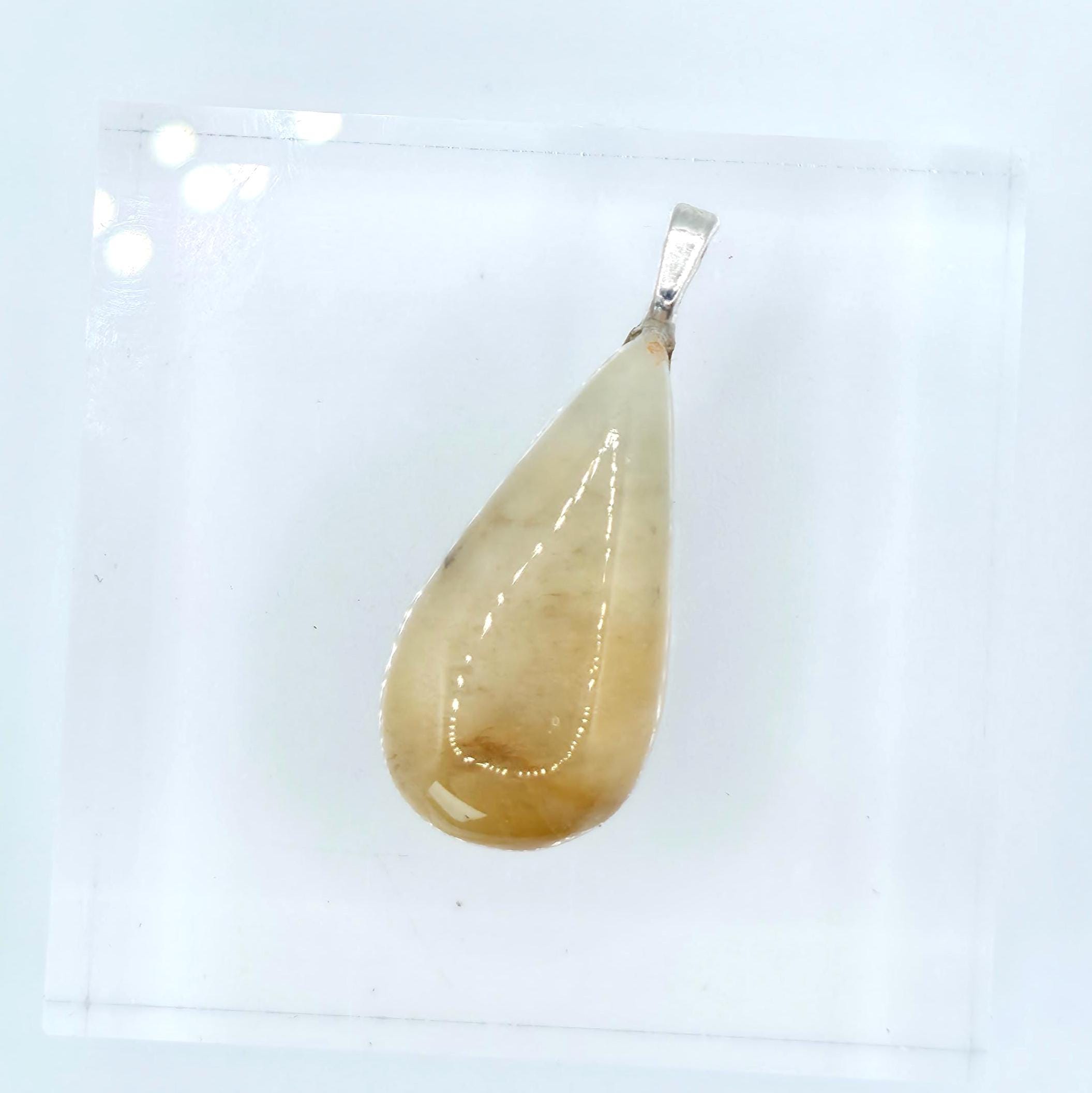 Cabochon Pendant: Golden Quartz Crystal - Pacific Northwest Jewelry