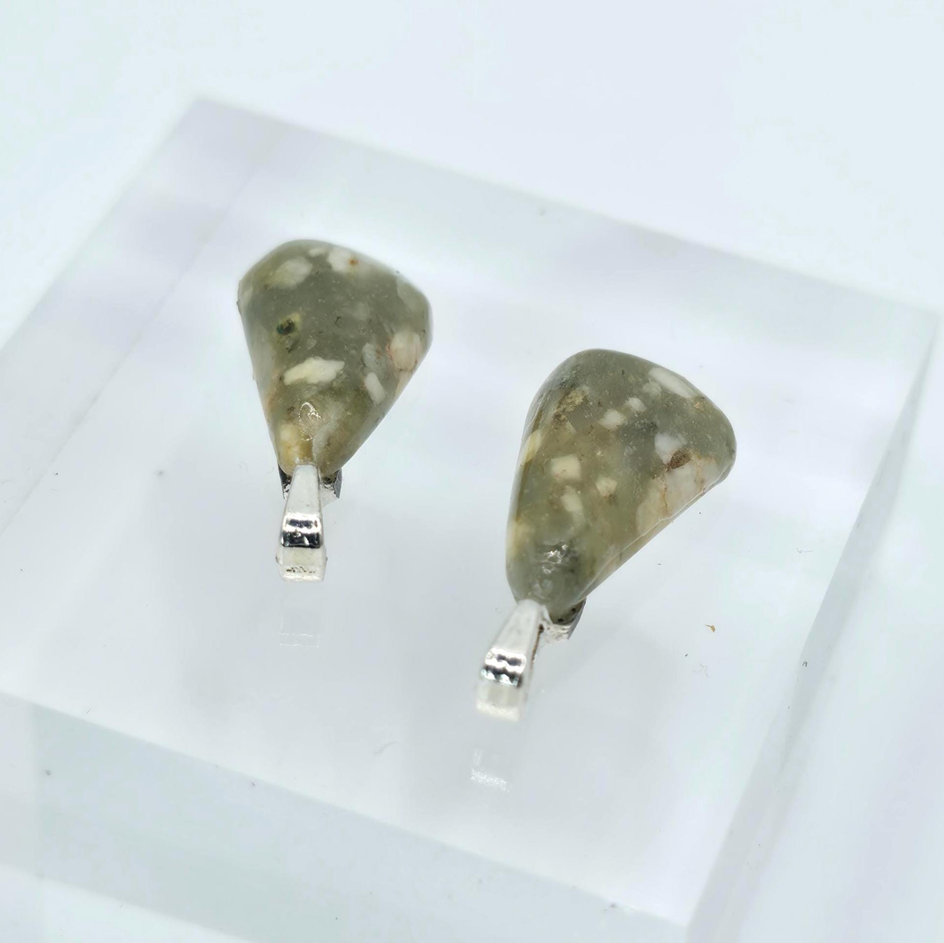 Cabochon Pendant Set: Sister Stones - Spotted Agate - Pacific Northwest Jewelry