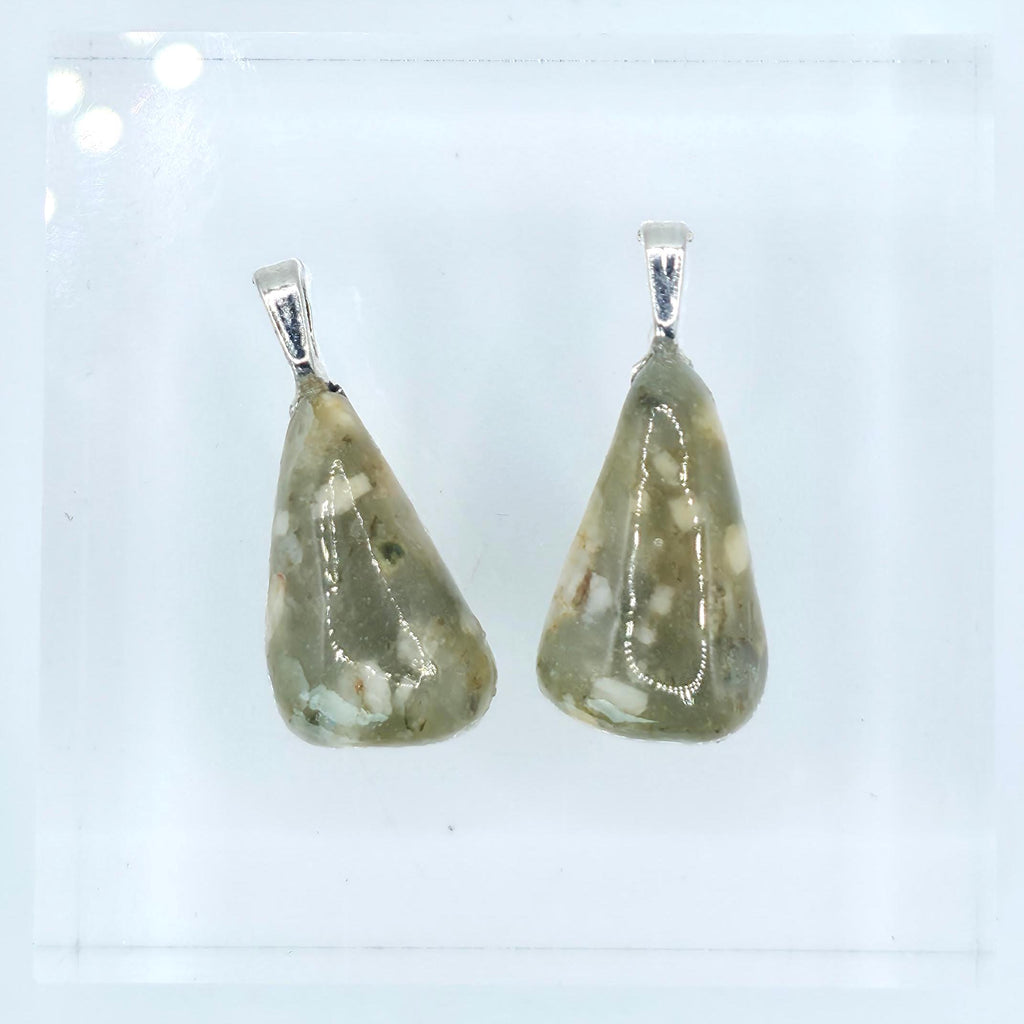 Cabochon Pendant Set: Sister Stones - Spotted Agate - Pacific Northwest Jewelry
