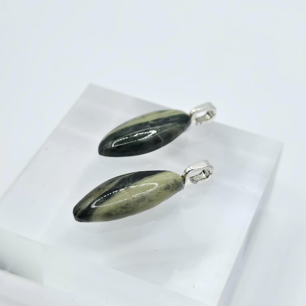 Cabochon Pendant Set: Sister Stones - Green Banded Jasper - Pacific Northwest Jewelry