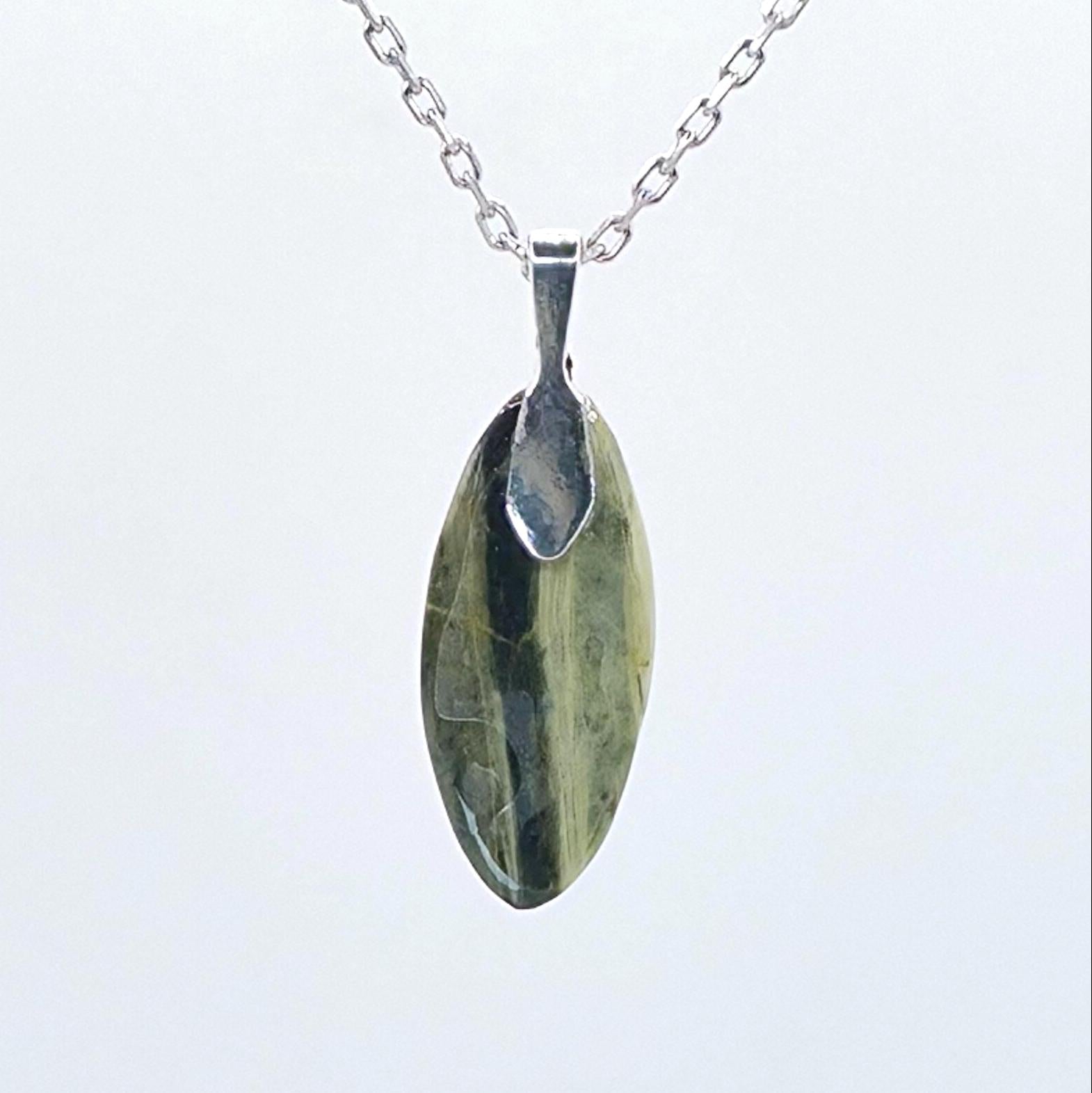 Cabochon Pendant Set: Sister Stones - Green Banded Jasper - Pacific Northwest Jewelry