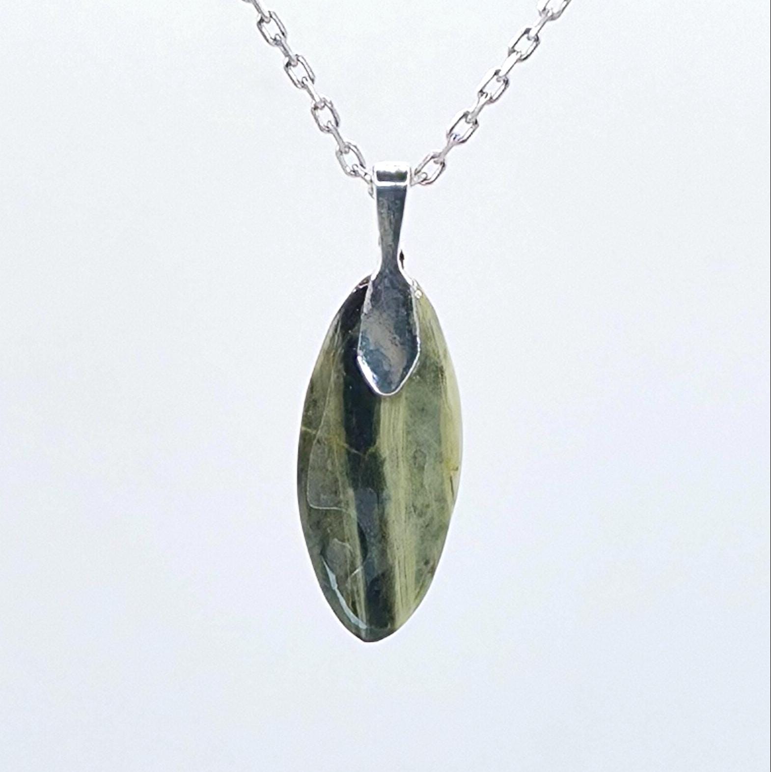 Cabochon Pendant Set: Sister Stones - Green Banded Jasper - Pacific Northwest Jewelry — alternate view 8