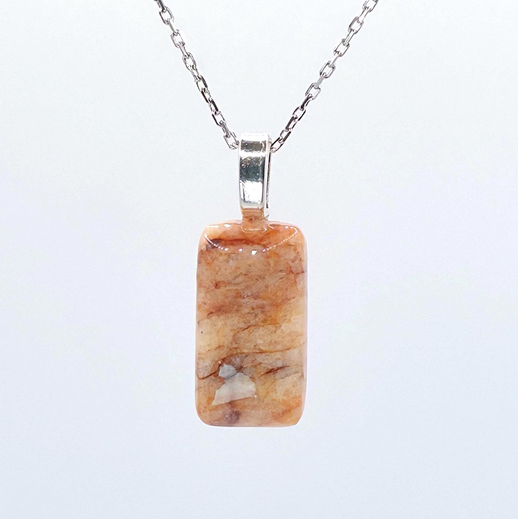 Cabochon Pendant: Adventurine Quartz Crystal - Pacific Northwest Jewelry