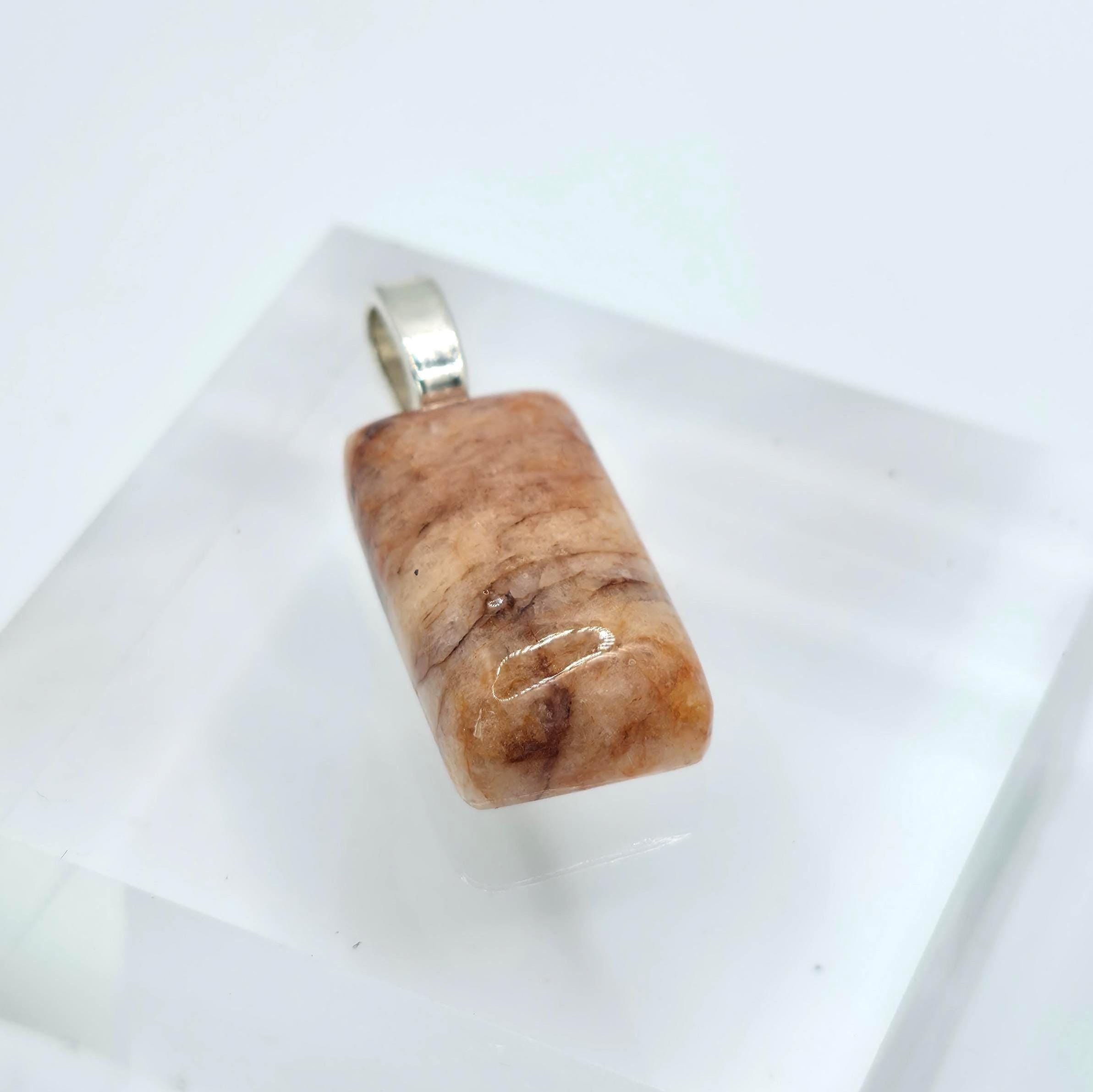 Cabochon Pendant: Adventurine Quartz Crystal - Pacific Northwest Jewelry