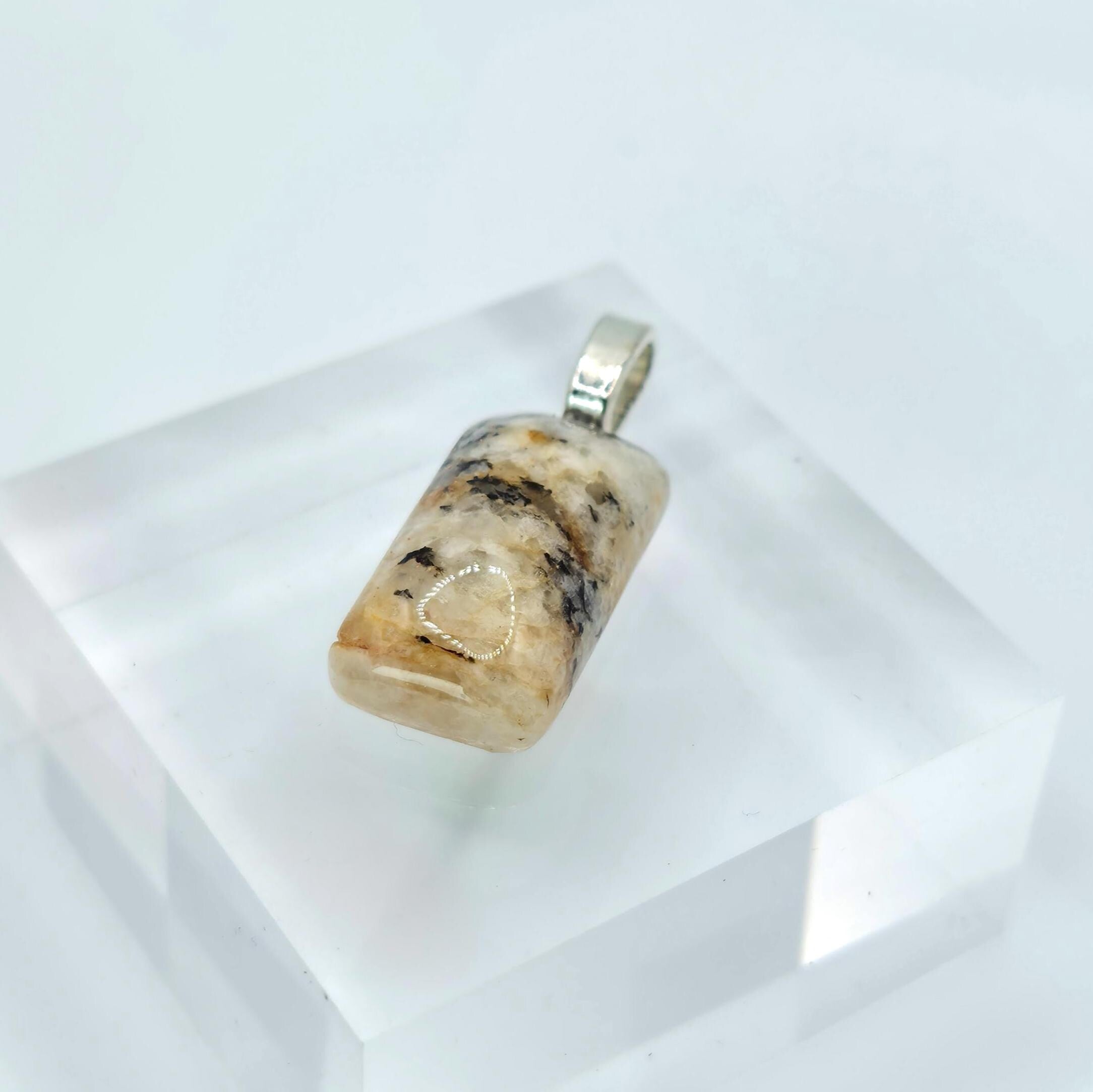 Cabochon Pendant: Dendritic Quartz Crystal - Pacific Northwest Jewelry