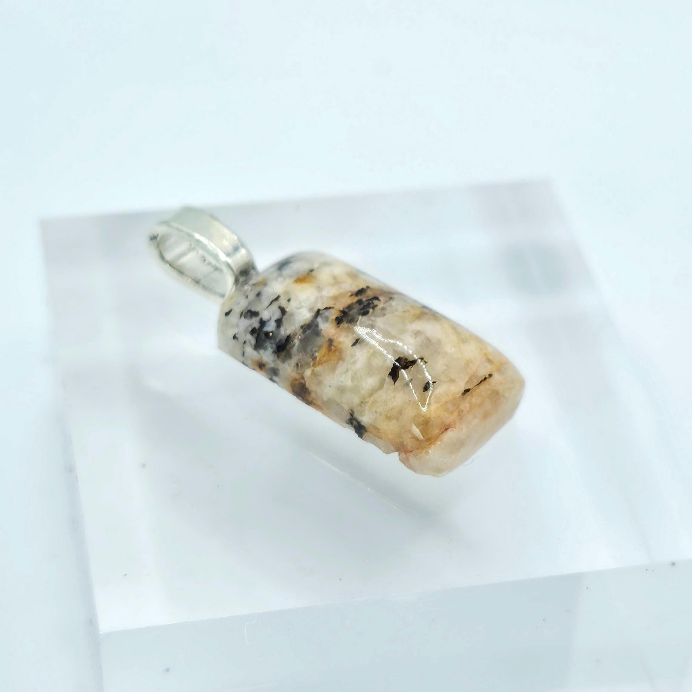 Cabochon Pendant: Dendritic Quartz Crystal - Pacific Northwest Jewelry