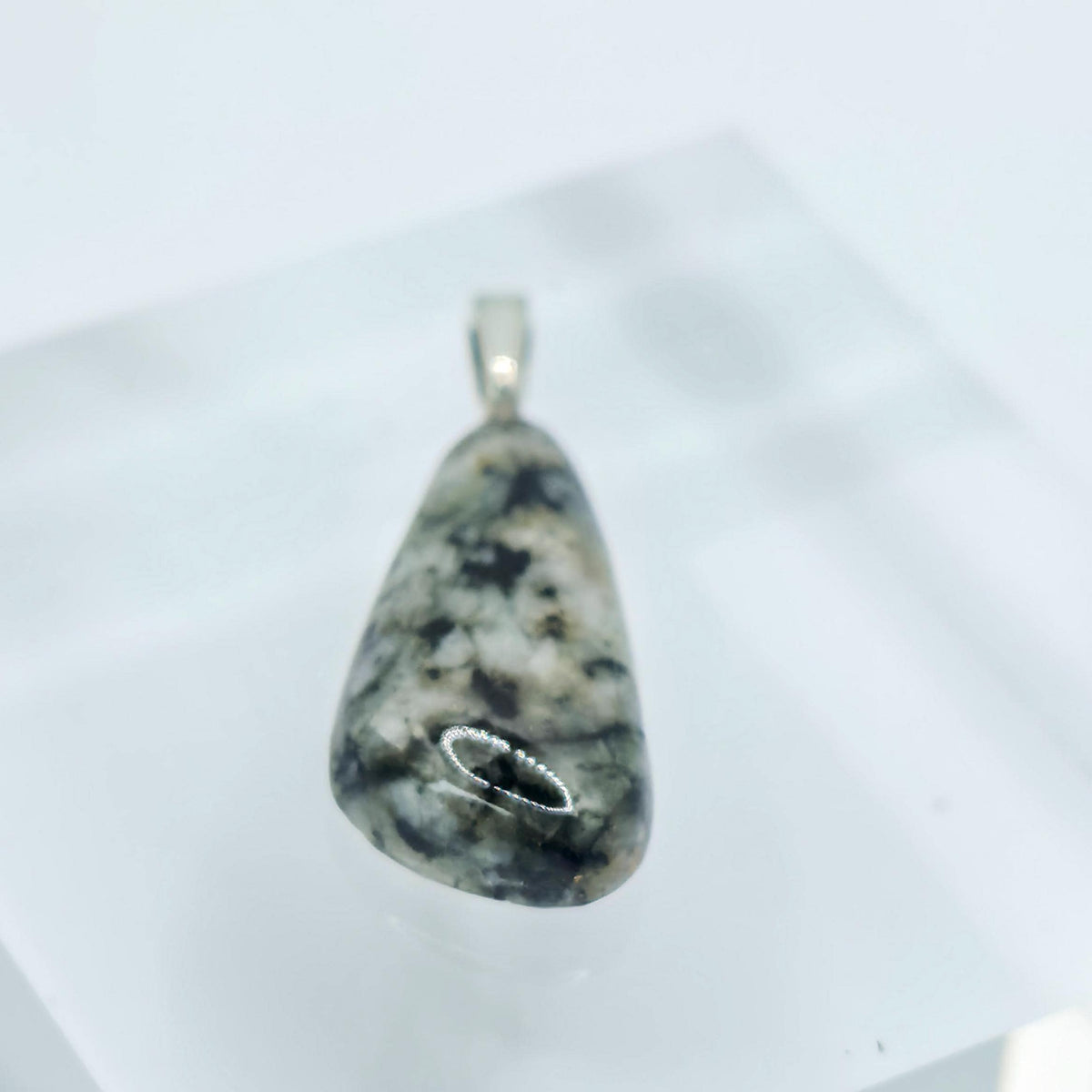 Dalmatian Jasper Pendant | Hand-Carved Sterling Silver Jewelry