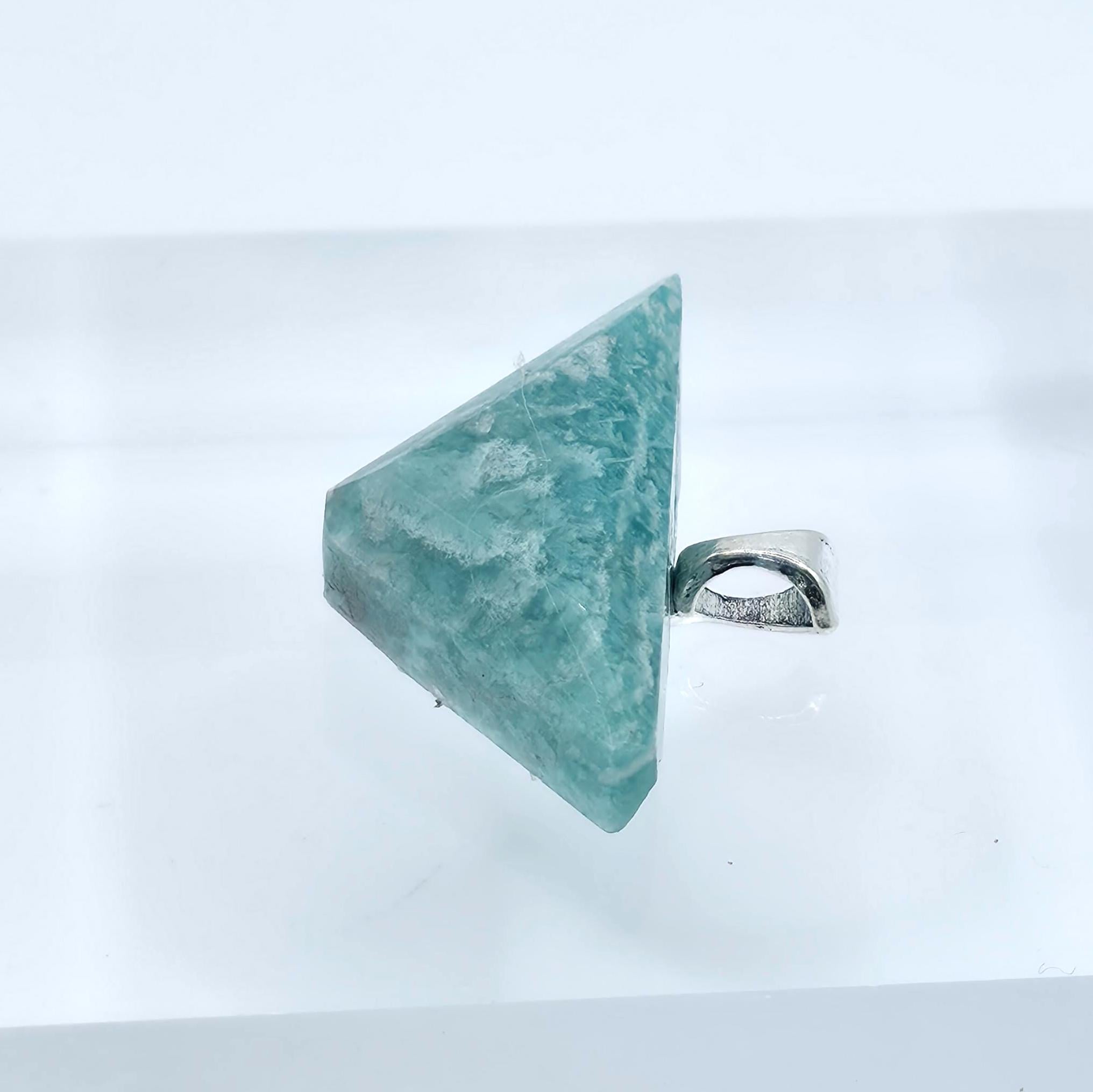 Aquamarine Pendant: Minimalist Hand-carved Stone Jewelry