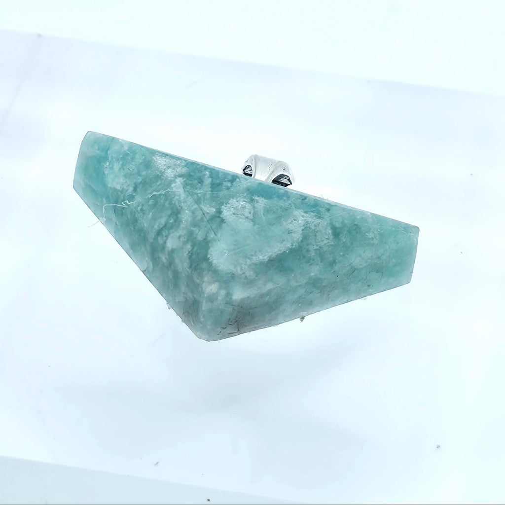 Aquamarine Pendant: Minimalist Hand-carved Stone Jewelry