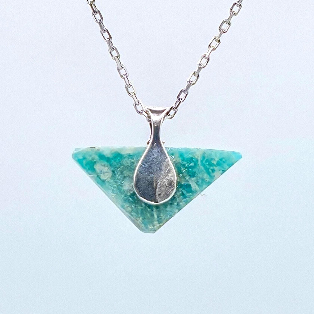 Aquamarine Pendant | Minimalist Hand-carved Stone Jewelry