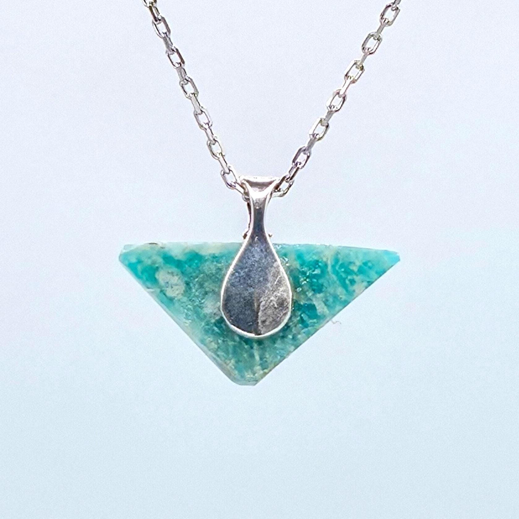 Aquamarine Pendant | Minimalist Hand-carved Stone Jewelry