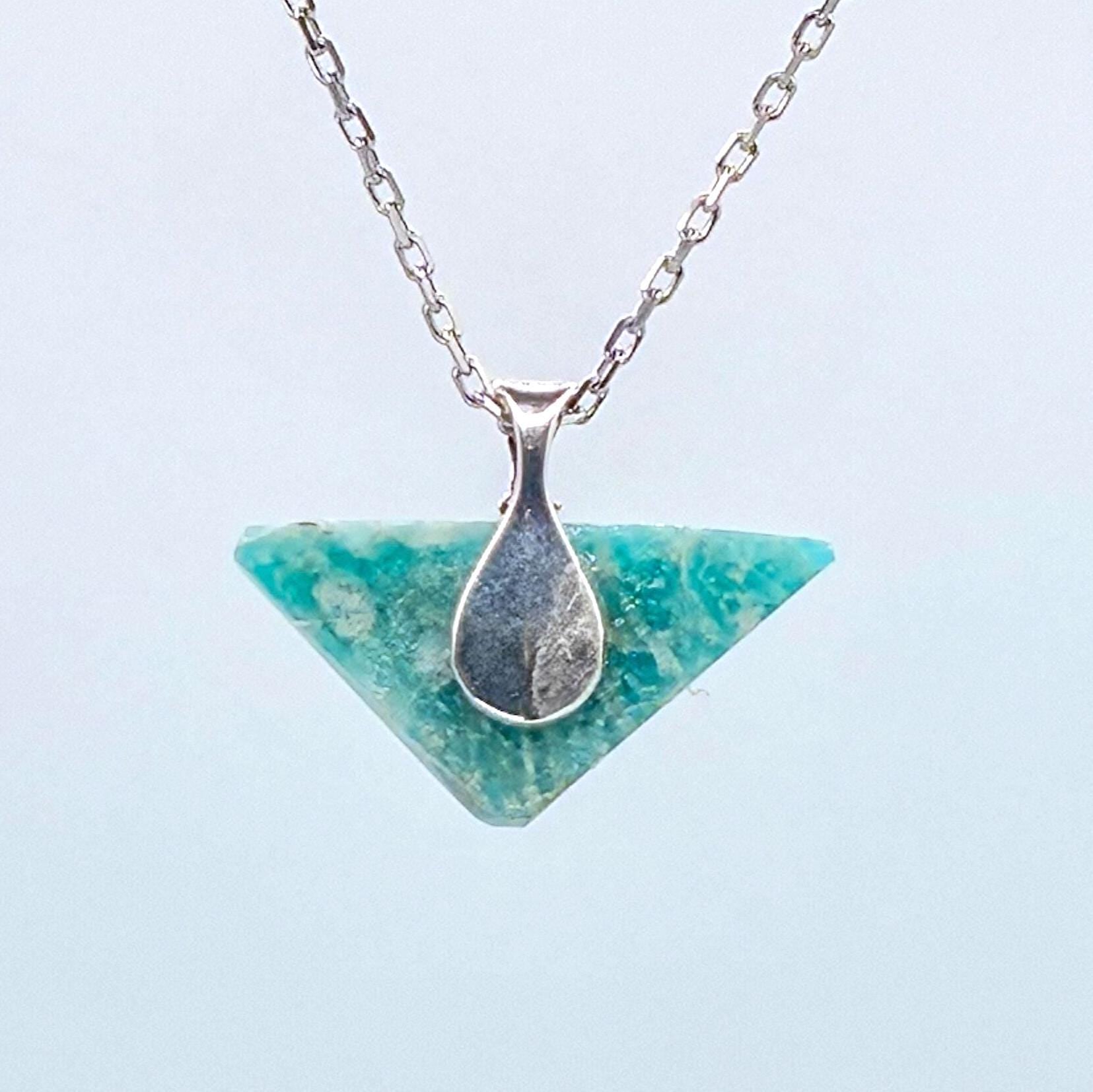 Aquamarine Pendant: Minimalist Hand-carved Stone Jewelry