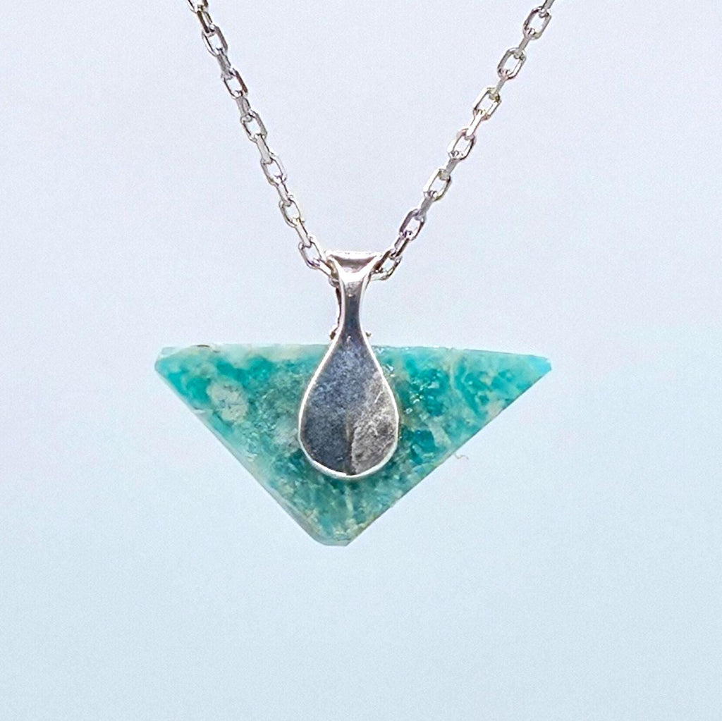 Aquamarine Pendant | Minimalist Hand-carved Stone Jewelry