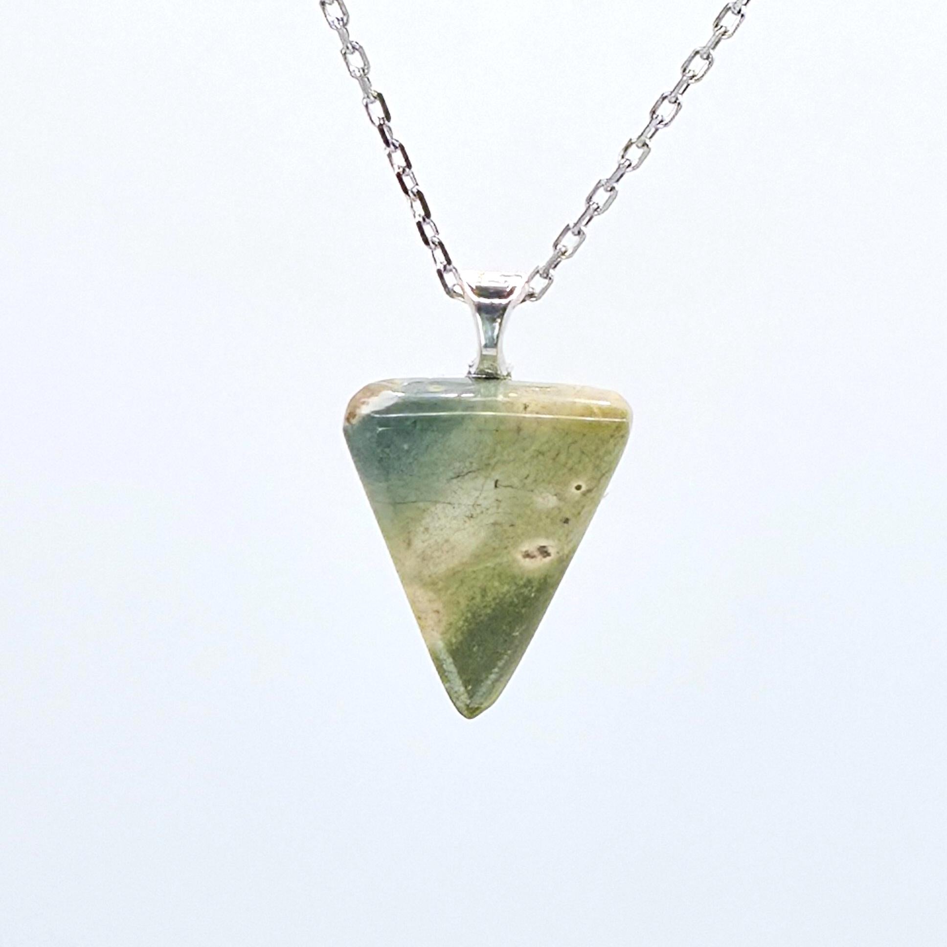 Cabochon Pendant: Carved Glacial Stone - Pacific Northwest Jewelry