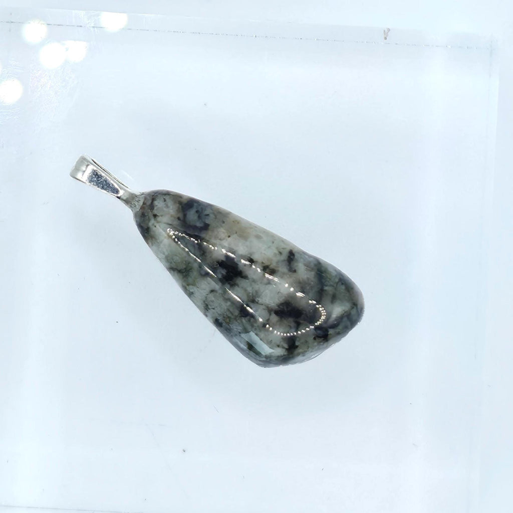 Dalmatian Jasper Pendant | Hand-Carved Sterling Silver Jewelry