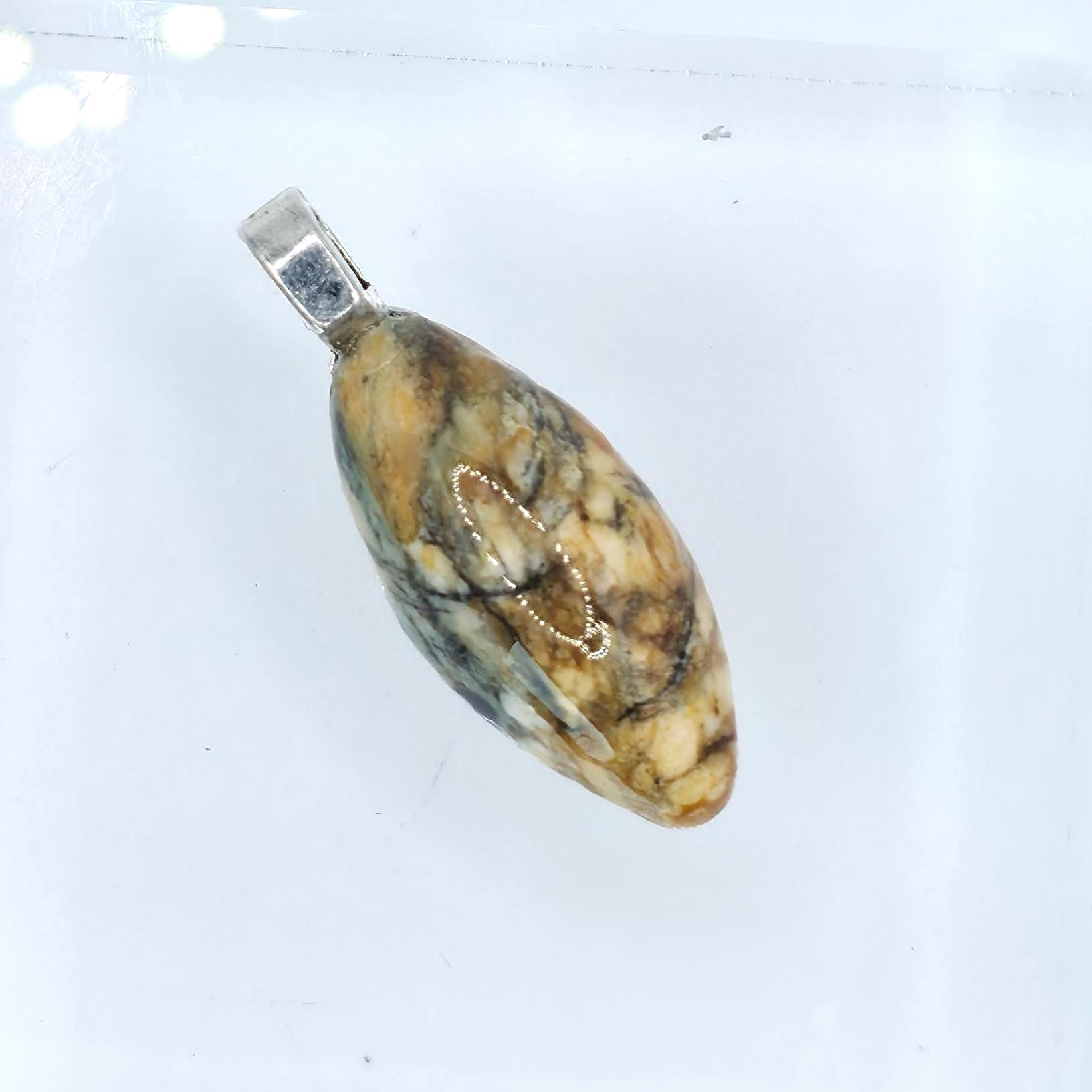 Cabochon Pendant: Patterned Agate - Pacific Northwest Jewelry