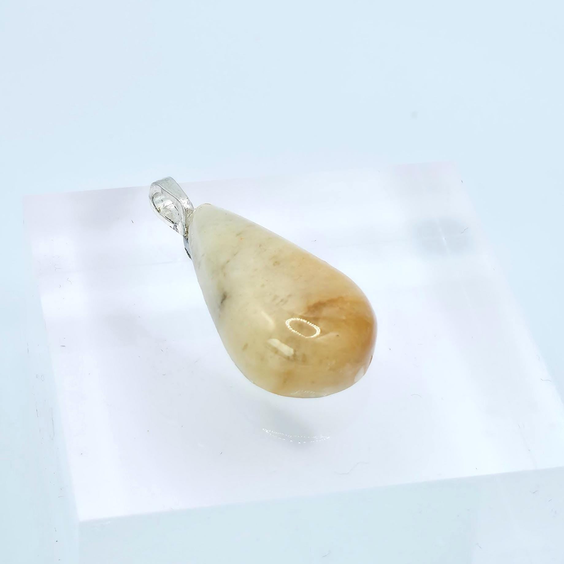 Cabochon Pendant: Golden Quartz Crystal - Pacific Northwest Jewelry
