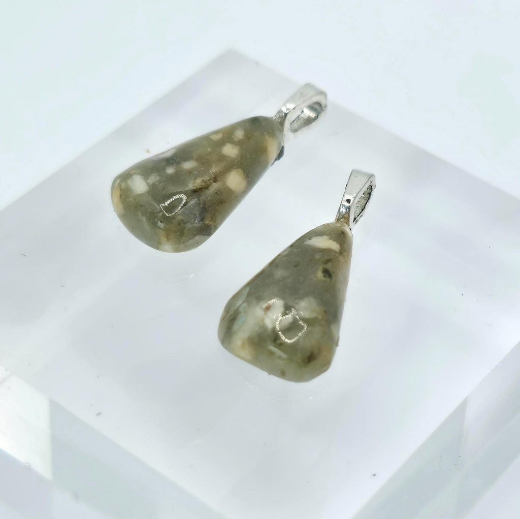 Cabochon Pendant Set: Sister Stones - Spotted Agate - Pacific Northwest Jewelry