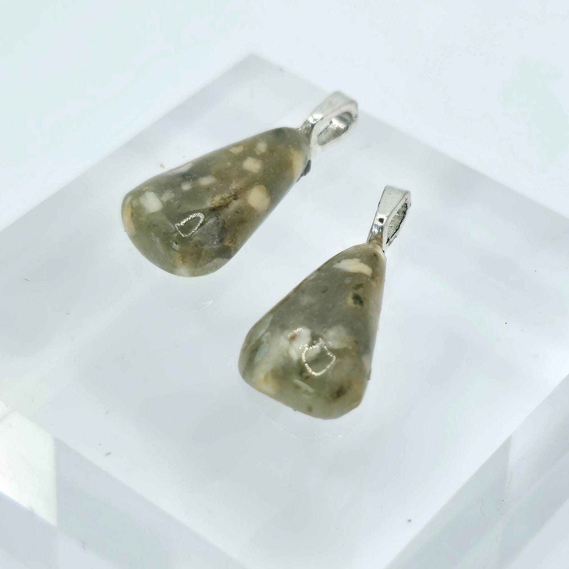 Cabochon Pendant Set: Sister Stones - Spotted Agate - Pacific Northwest Jewelry