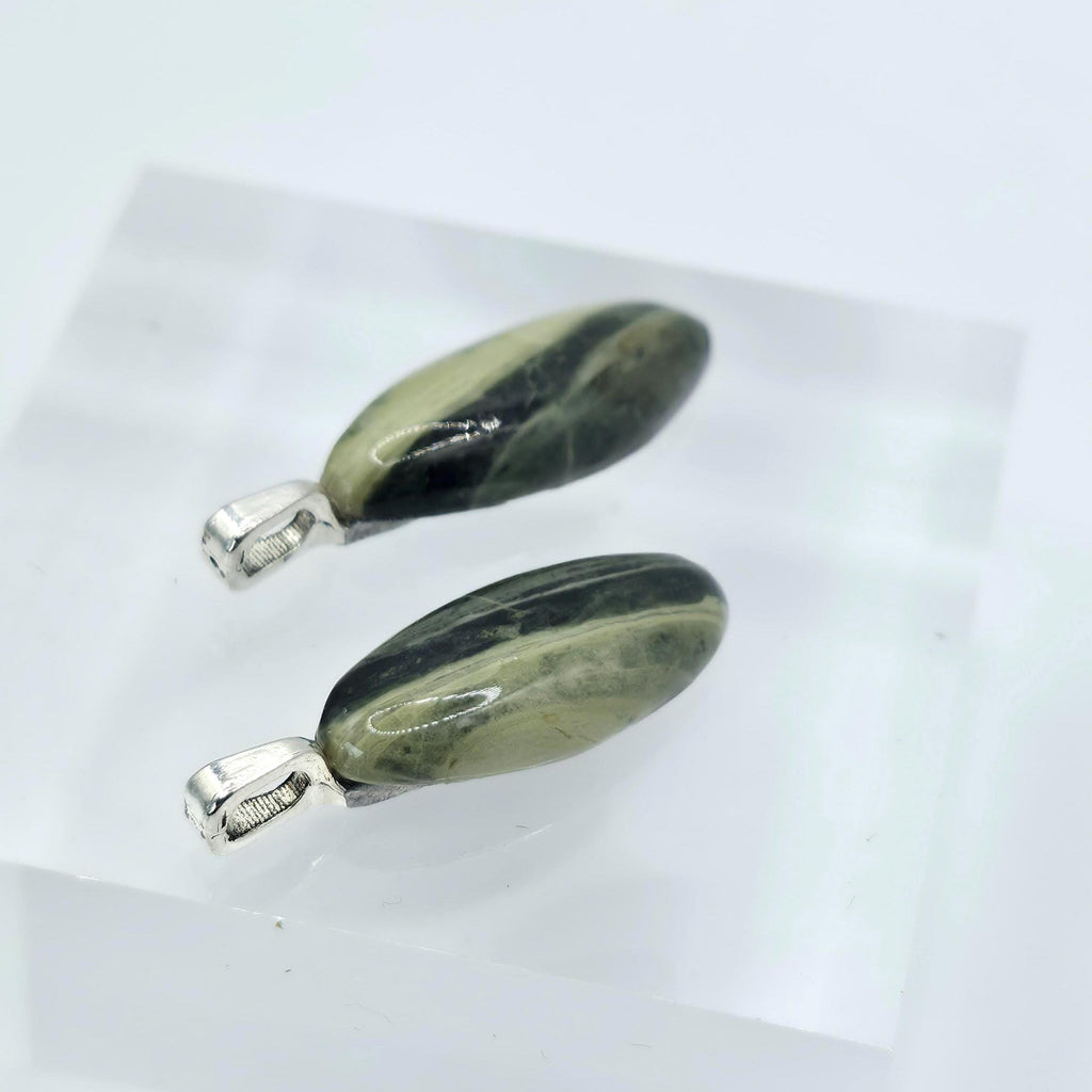 Cabochon Pendant Set: Sister Stones - Green Banded Jasper - Pacific Northwest Jewelry