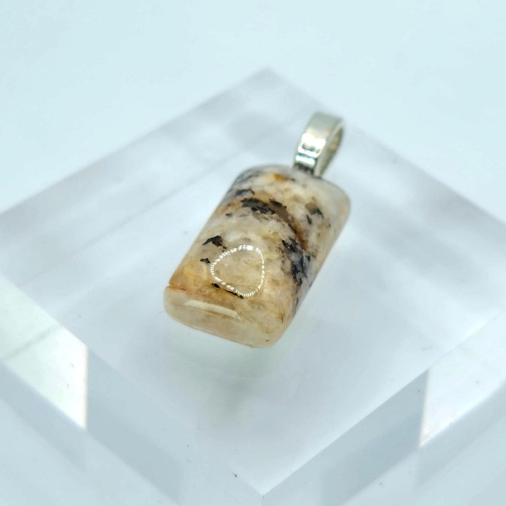 Cabochon Pendant: Dendritic Quartz Crystal - Pacific Northwest Jewelry
