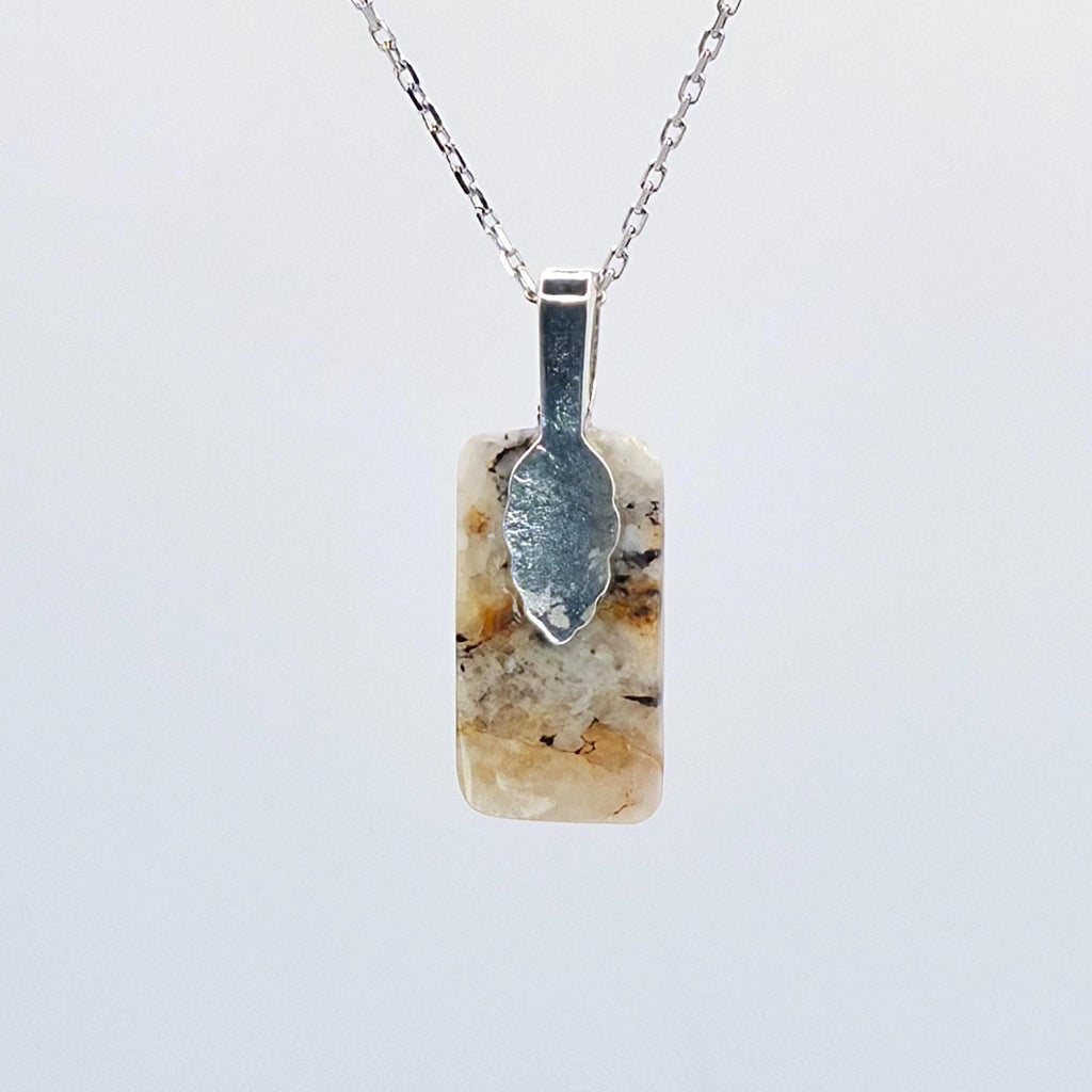 Cabochon Pendant: Dendritic Quartz Crystal - Pacific Northwest Jewelry