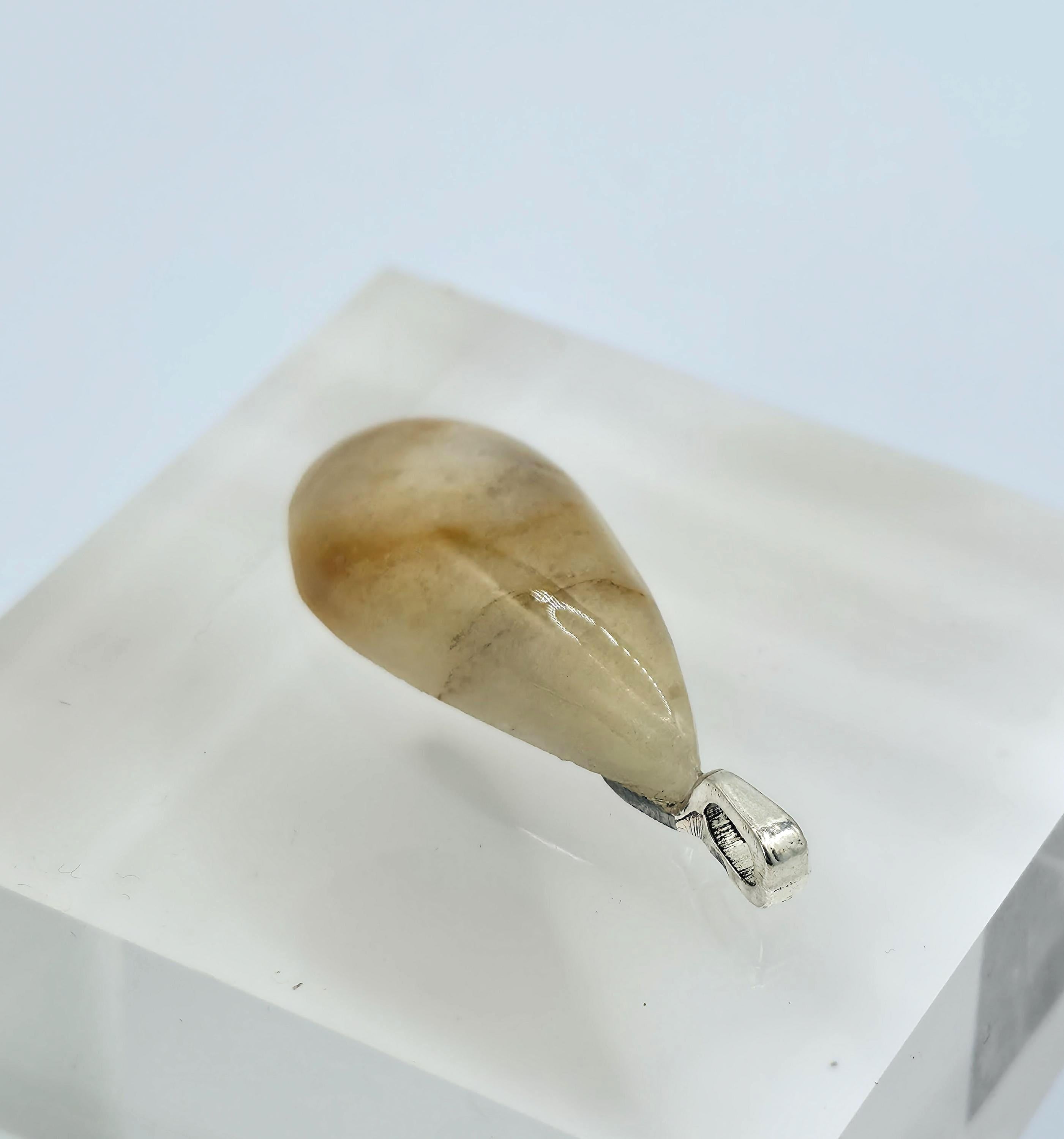 Cabochon Pendant: Golden Quartz Crystal - Pacific Northwest Jewelry