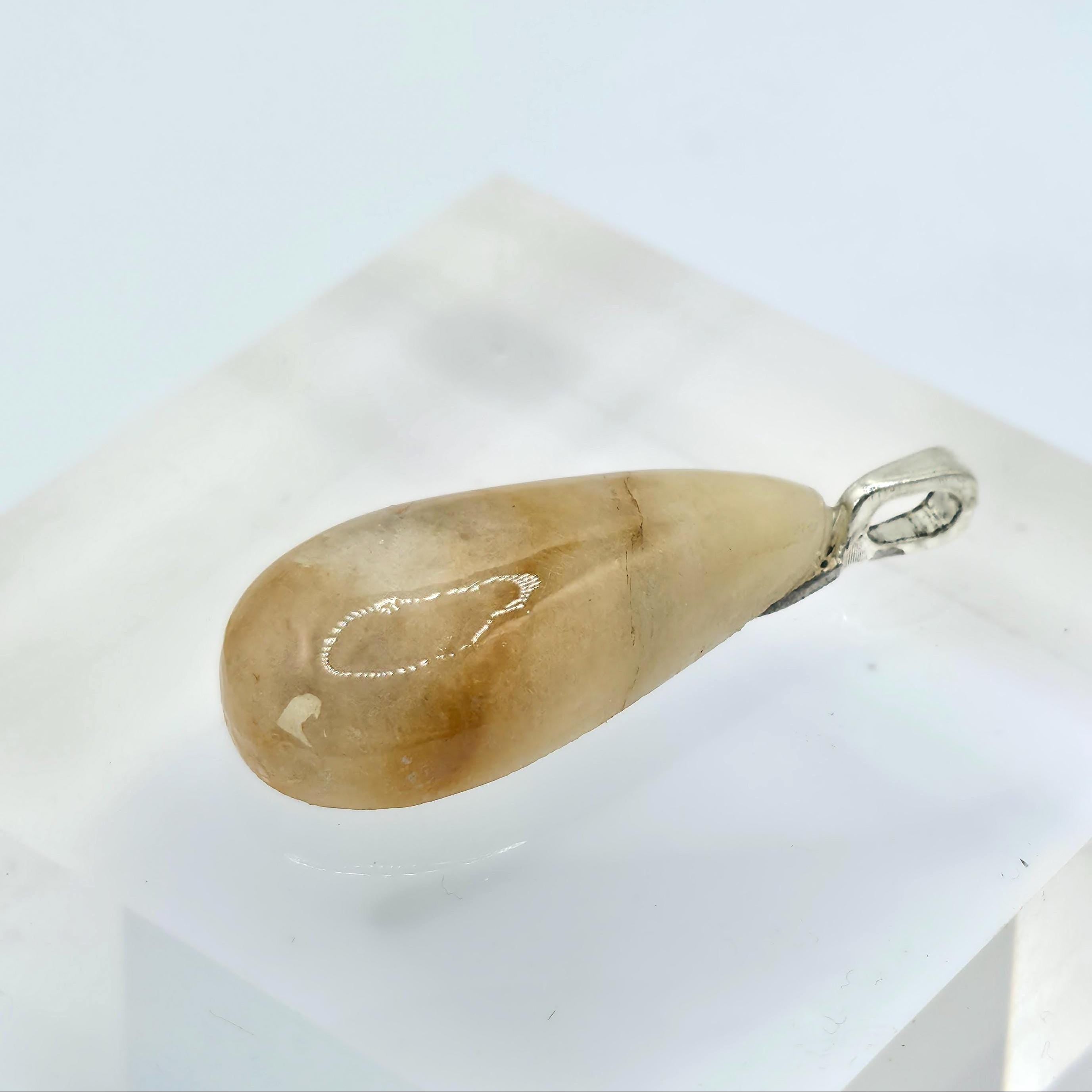 Cabochon Pendant: Golden Quartz Crystal - Pacific Northwest Jewelry