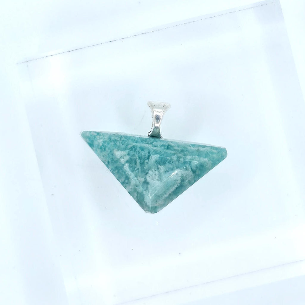 Aquamarine Pendant: Minimalist Hand-carved Stone Jewelry