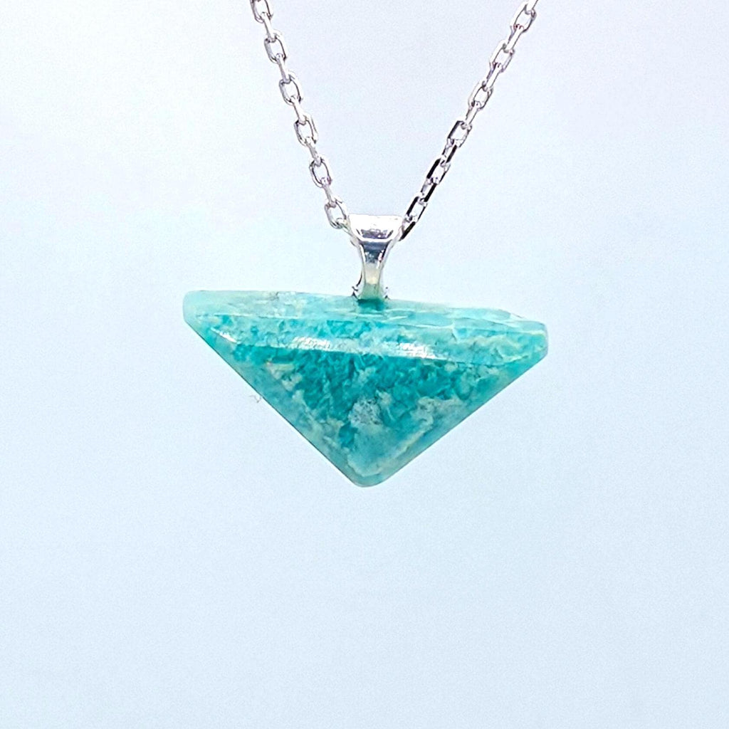 Aquamarine Pendant | Minimalist Hand-carved Stone Jewelry