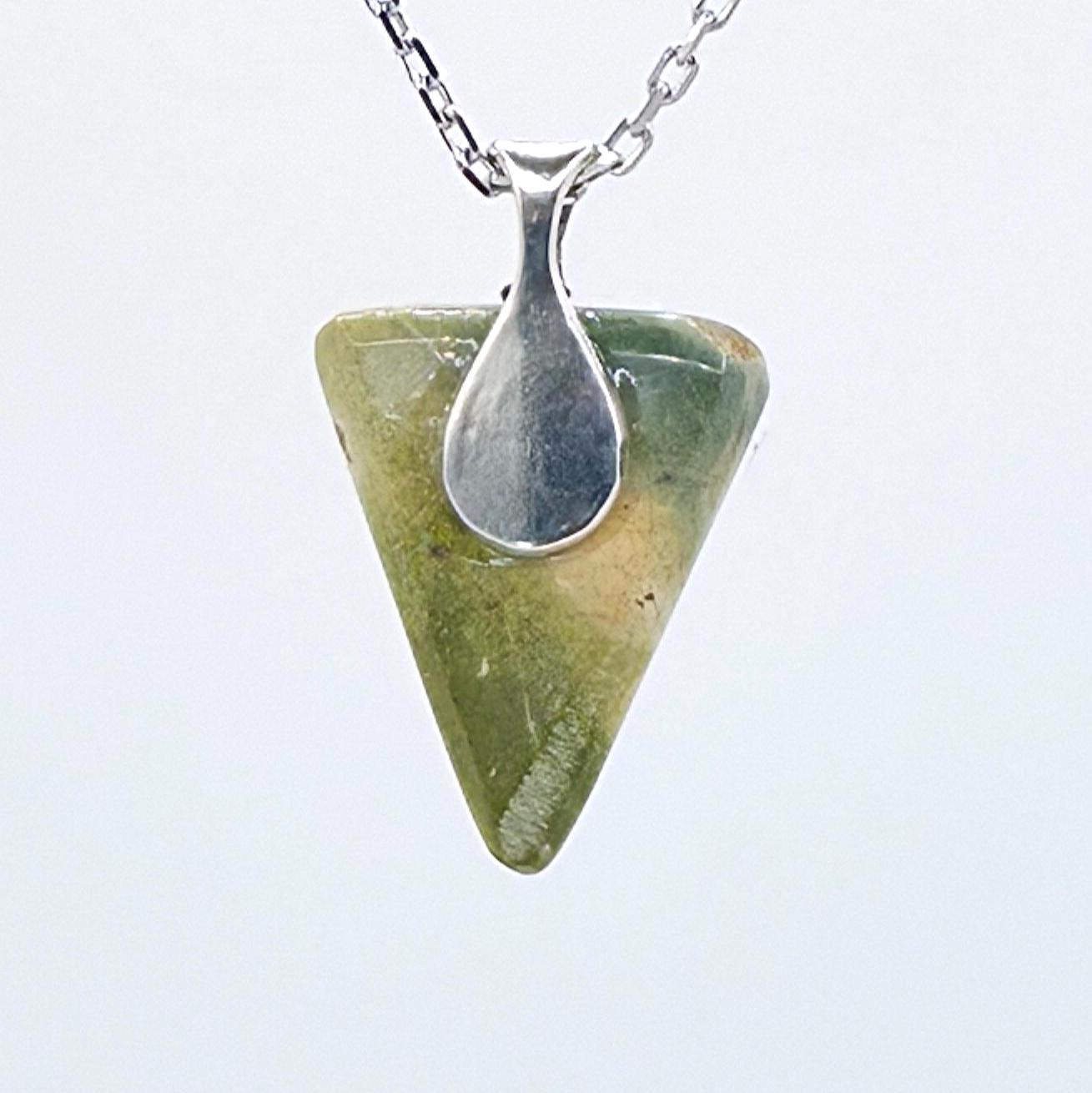 Cabochon Pendant: Carved Glacial Stone - Pacific Northwest Jewelry