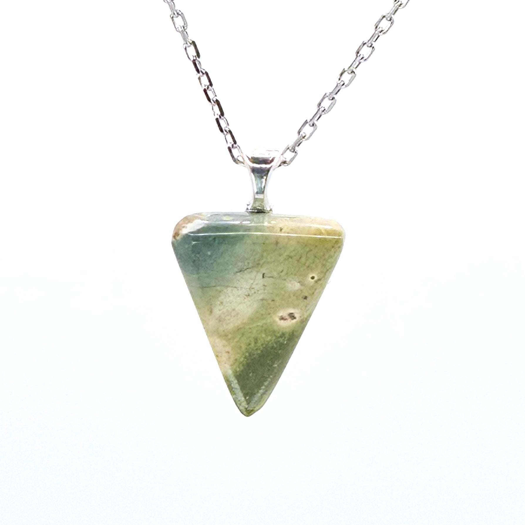 Cabochon Pendant: Carved Glacial Stone - Pacific Northwest Jewelry